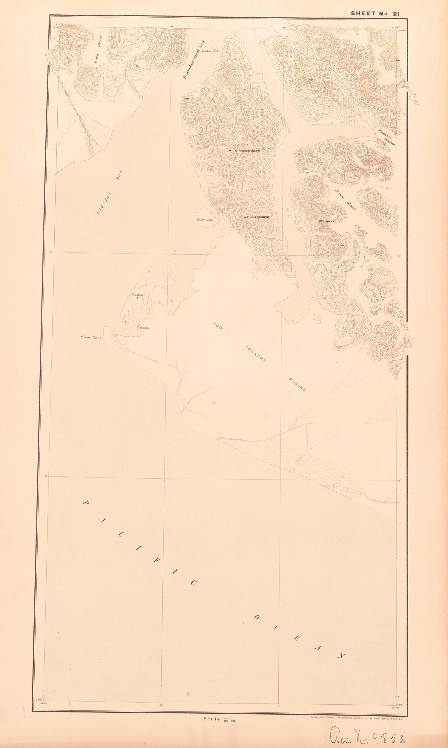 Sheet 21 from Alaskan Boundary Atlas 1895 : Maps of British Commission : to Accompany Joint Report Dated Dec. 31st, 1895 by Relic Map Company
