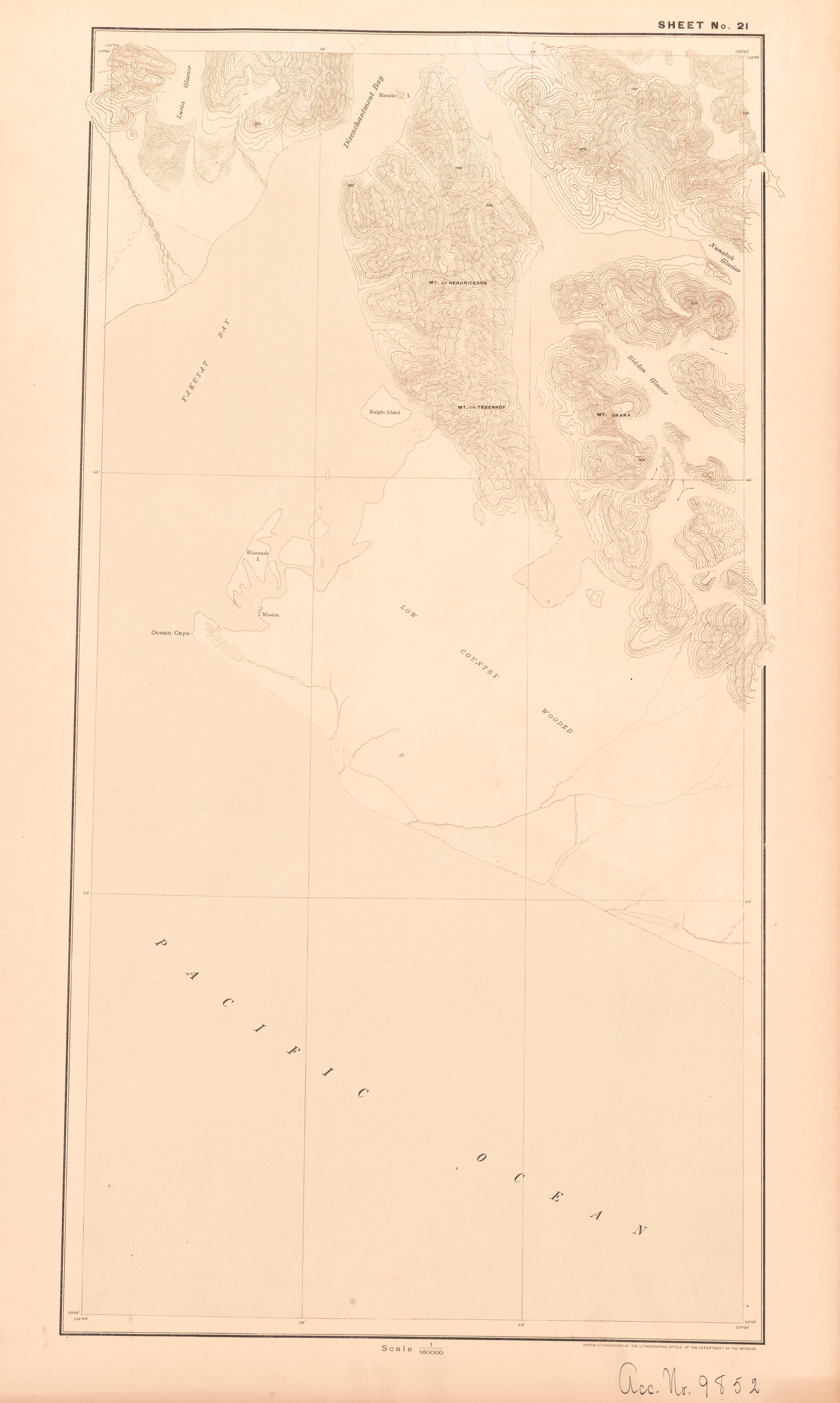 Sheet 21 from Alaskan Boundary Atlas 1895 : Maps of British Commission : to Accompany Joint Report Dated Dec. 31st, 1895 by Relic Map Company