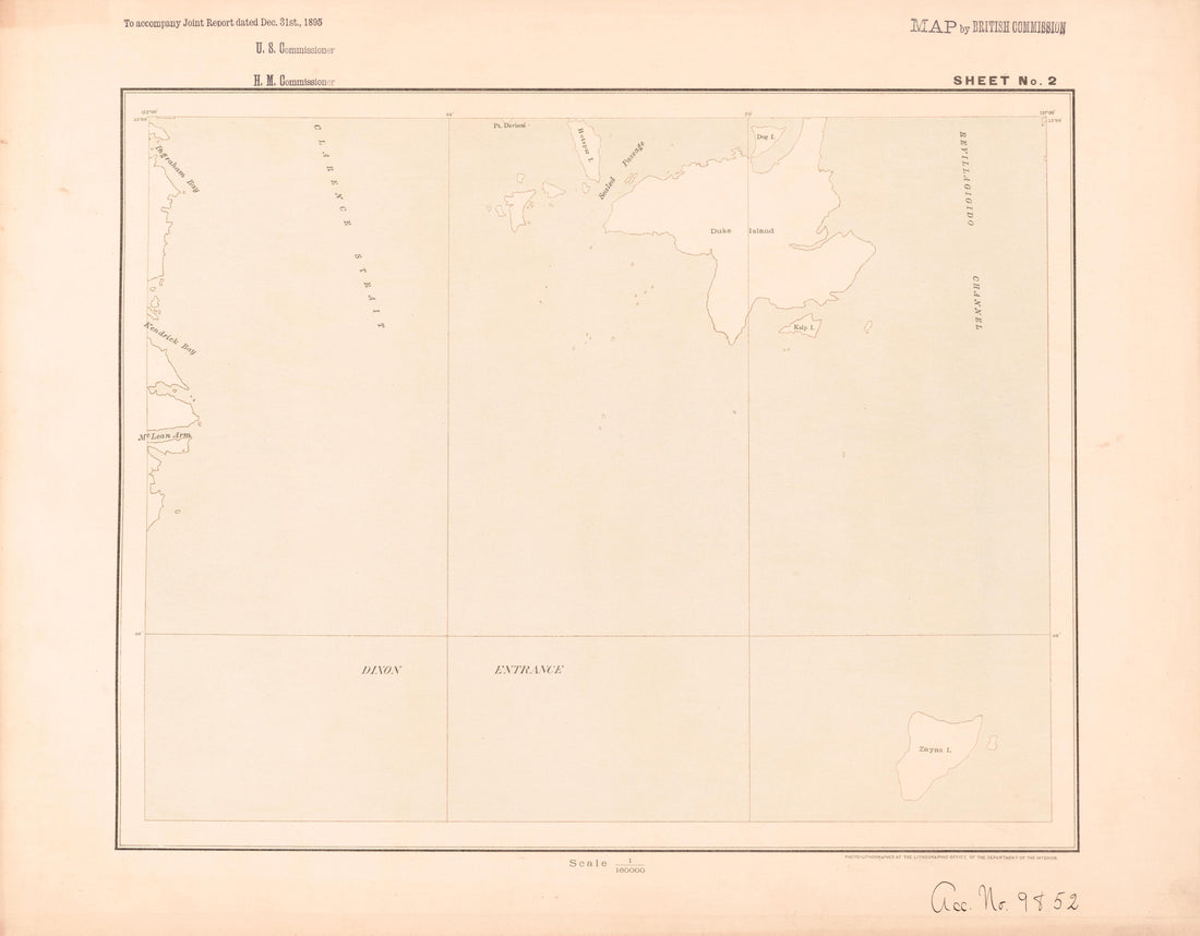 Sheet 2 from Alaskan Boundary Atlas 1895 : Maps of British Commission : to Accompany Joint Report Dated Dec. 31st, 1895 by Relic Map Company