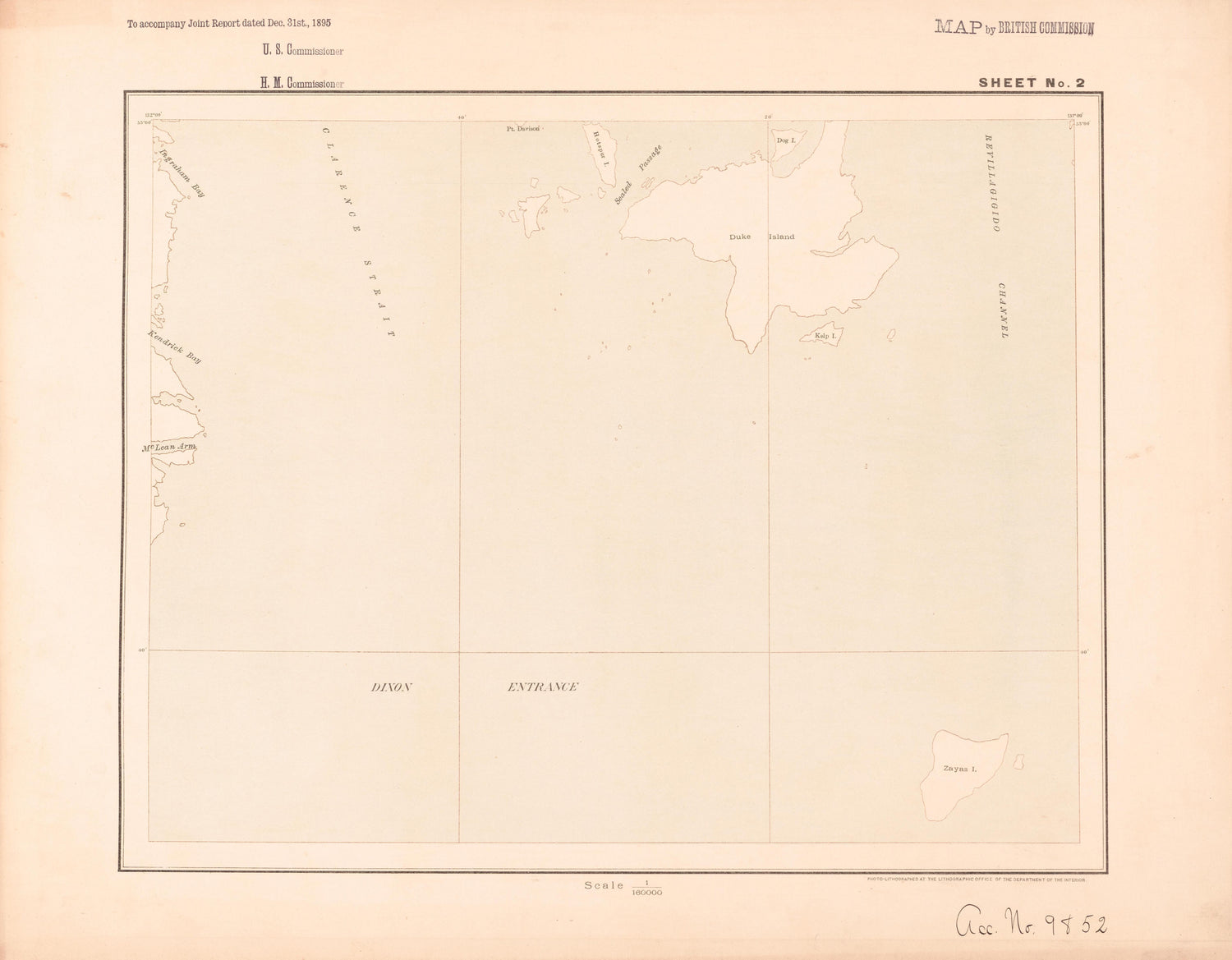 Sheet 2 from Alaskan Boundary Atlas 1895 : Maps of British Commission : to Accompany Joint Report Dated Dec. 31st, 1895 by Relic Map Company