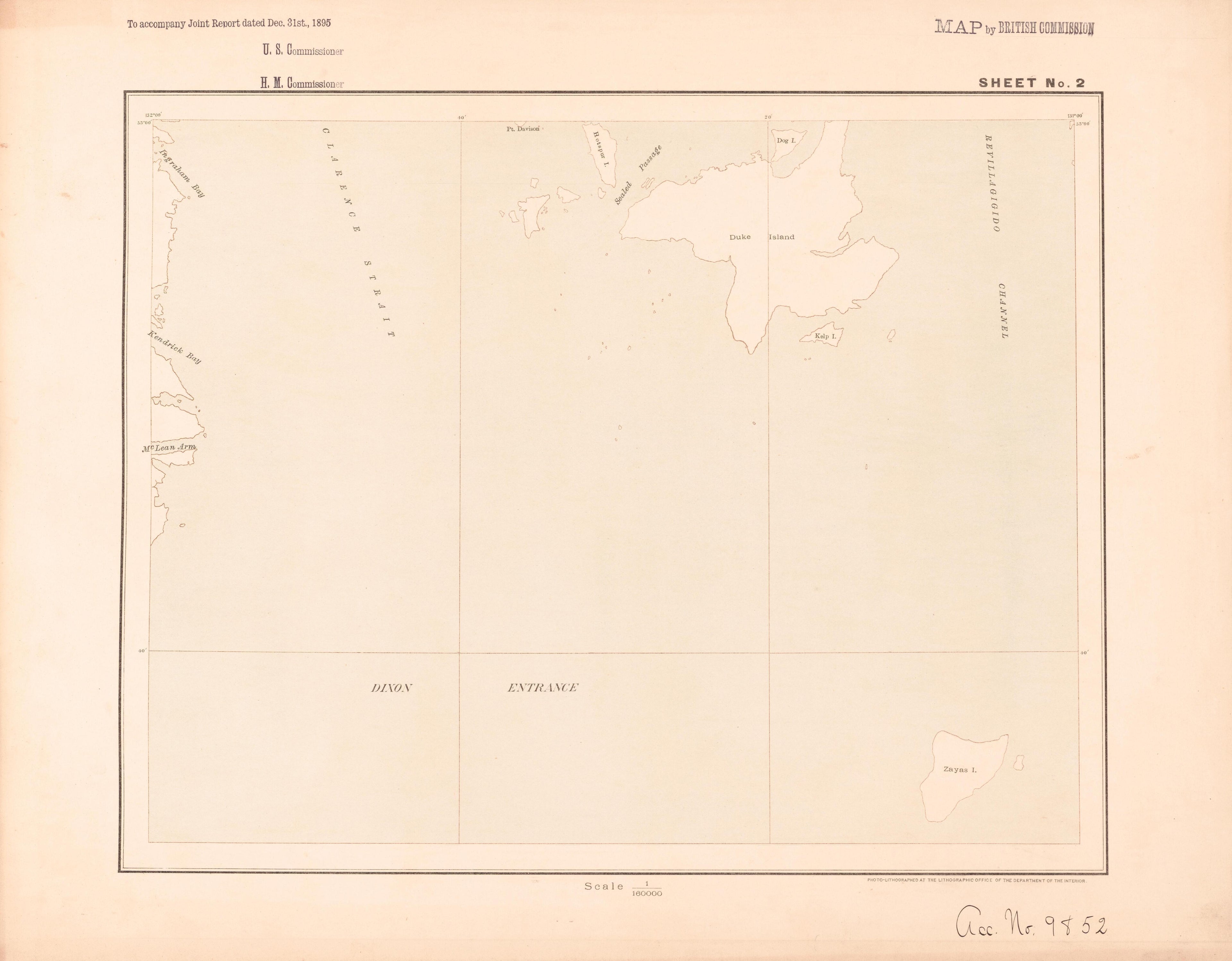 Sheet 2 from Alaskan Boundary Atlas 1895 : Maps of British Commission : to Accompany Joint Report Dated Dec. 31st, 1895 by Relic Map Company