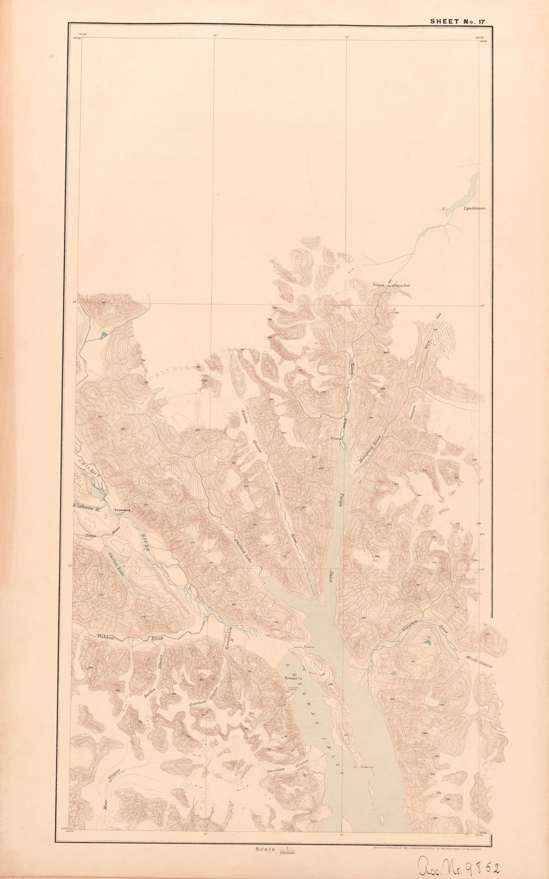 Sheet 17 from Alaskan Boundary Atlas 1895 : Maps of British Commission : to Accompany Joint Report Dated Dec. 31st, 1895 by Relic Map Company