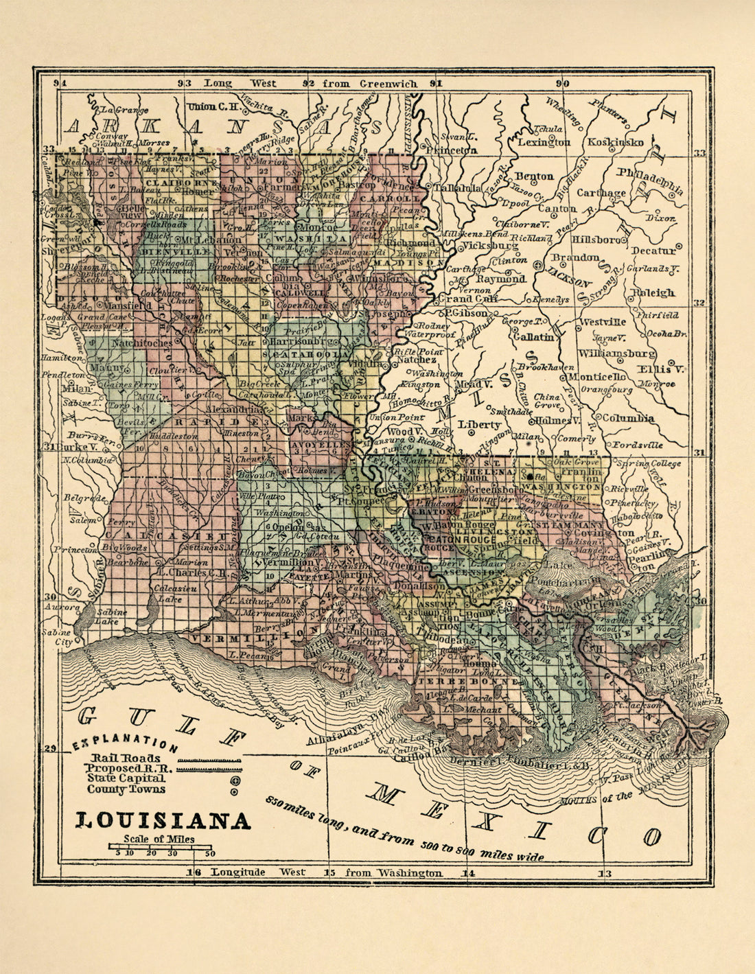Louisiana from the Campaign Atlas, for 1861 : United States