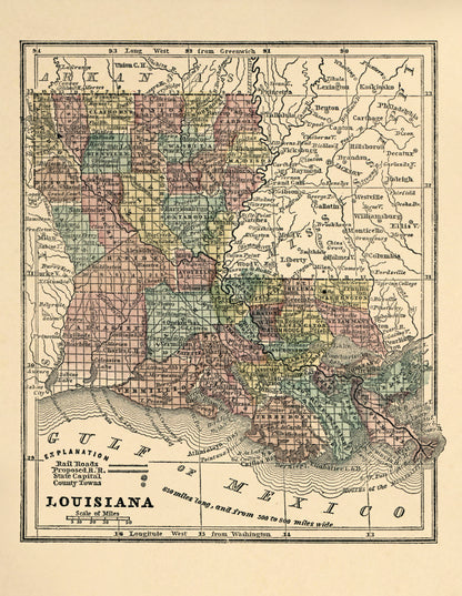 Louisiana from the Campaign Atlas, for 1861 : United States