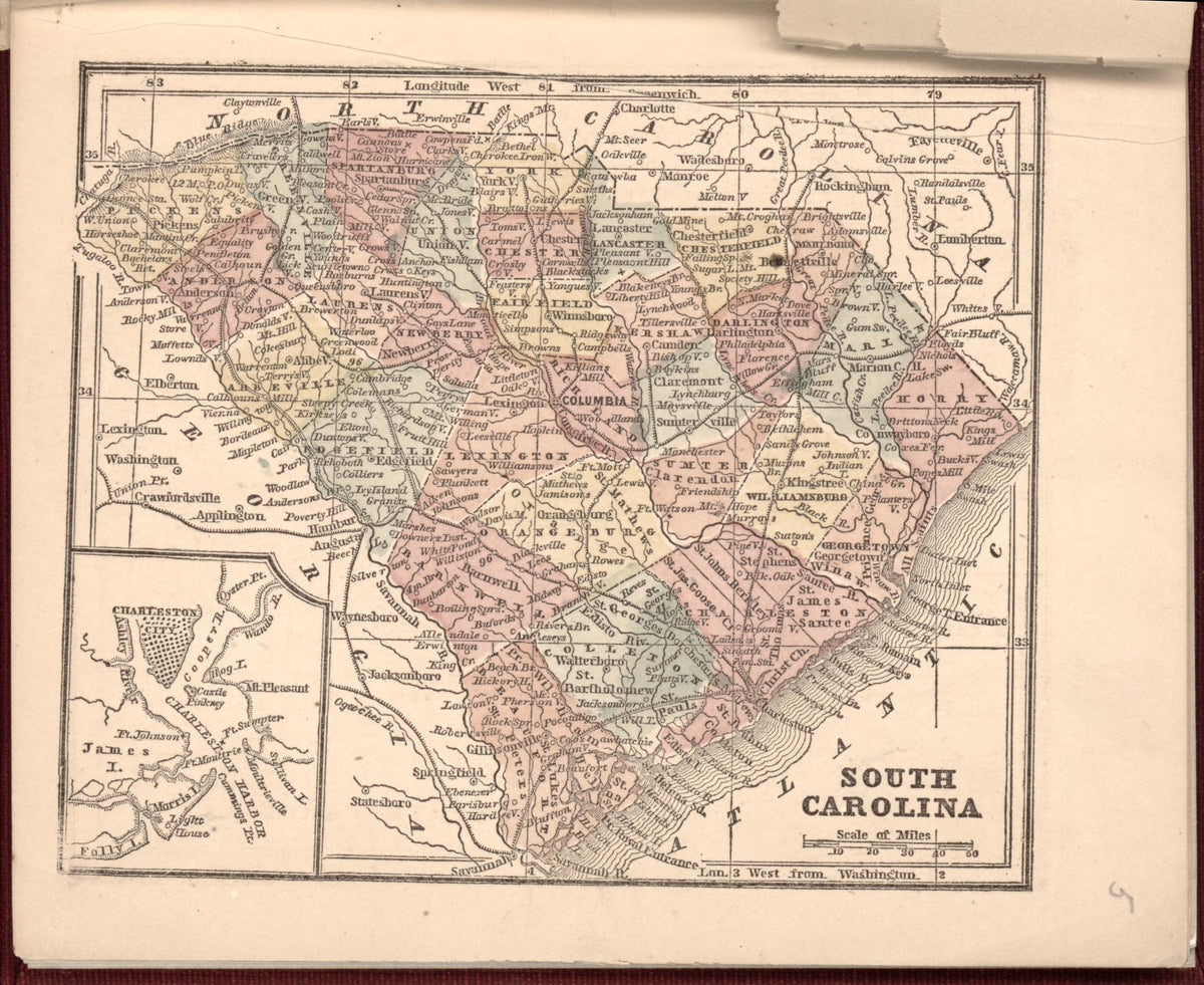 South Carolina from the Campaign Atlas, for 1861 : United States by Relic Map Company