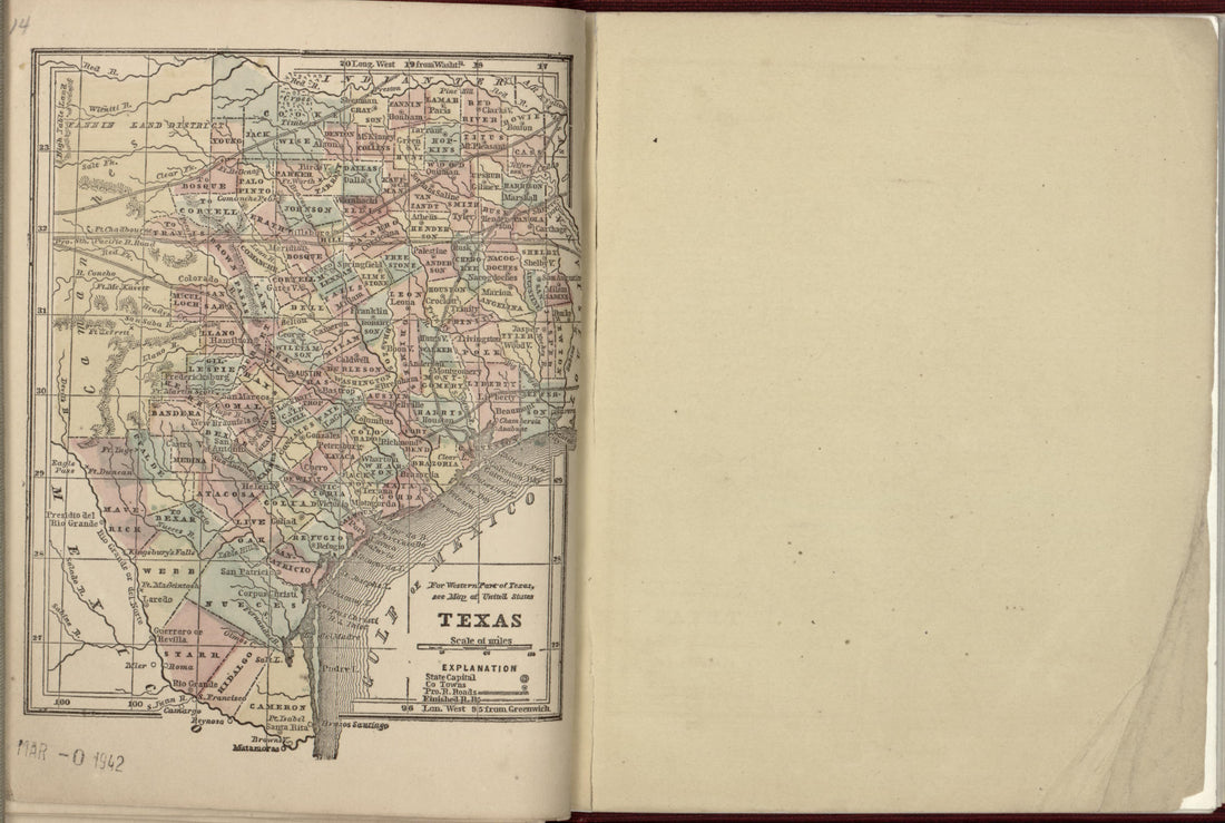Texas from the Campaign Atlas, for 1861 : United States by Relic Map Company