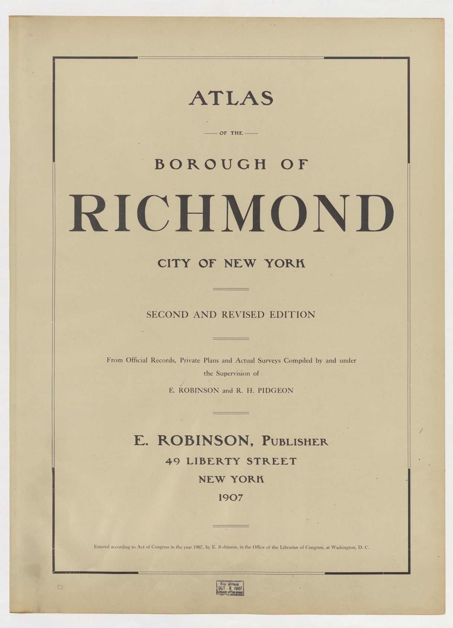 Image 2 of Atlas of the Borough of Richmond, City of New York ... from Atlas of the Borough of Richmond, City of New York 1907 by Relic Map Company