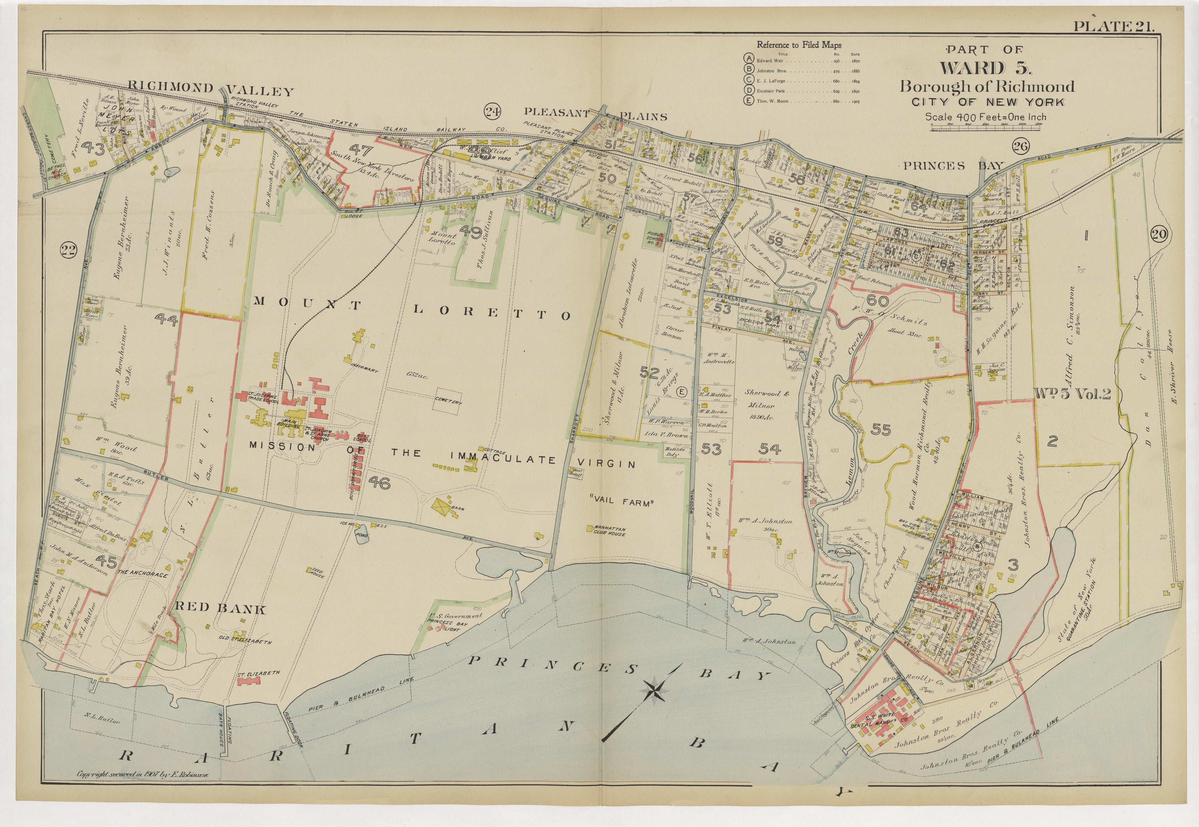 Image 26 of Atlas of the Borough of Richmond, City of New York ... from Atlas of the Borough of Richmond, City of New York 1907 by Relic Map Company