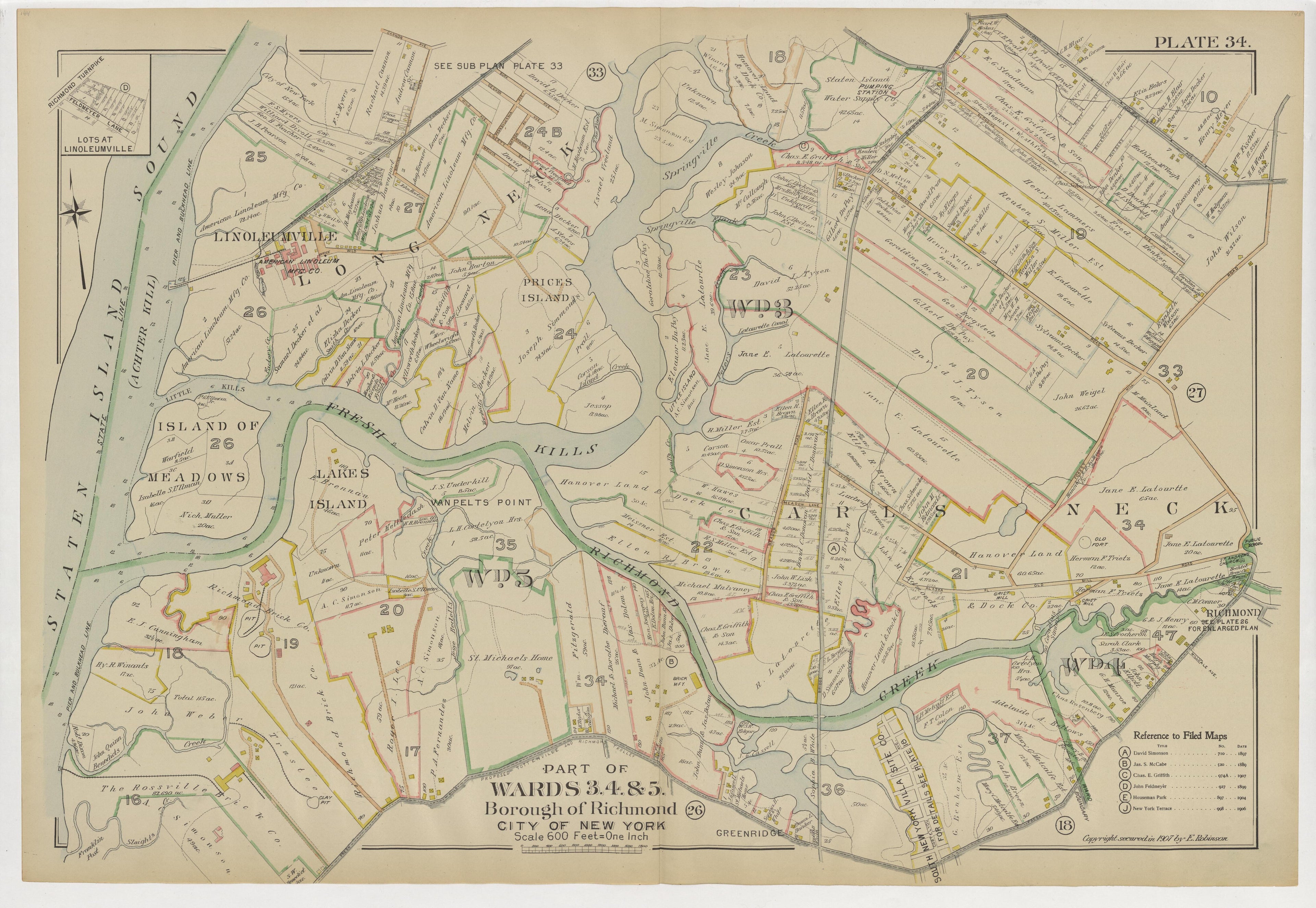 Image 39 of Atlas of the Borough of Richmond, City of New York ... from Atlas of the Borough of Richmond, City of New York 1907 by Relic Map Company
