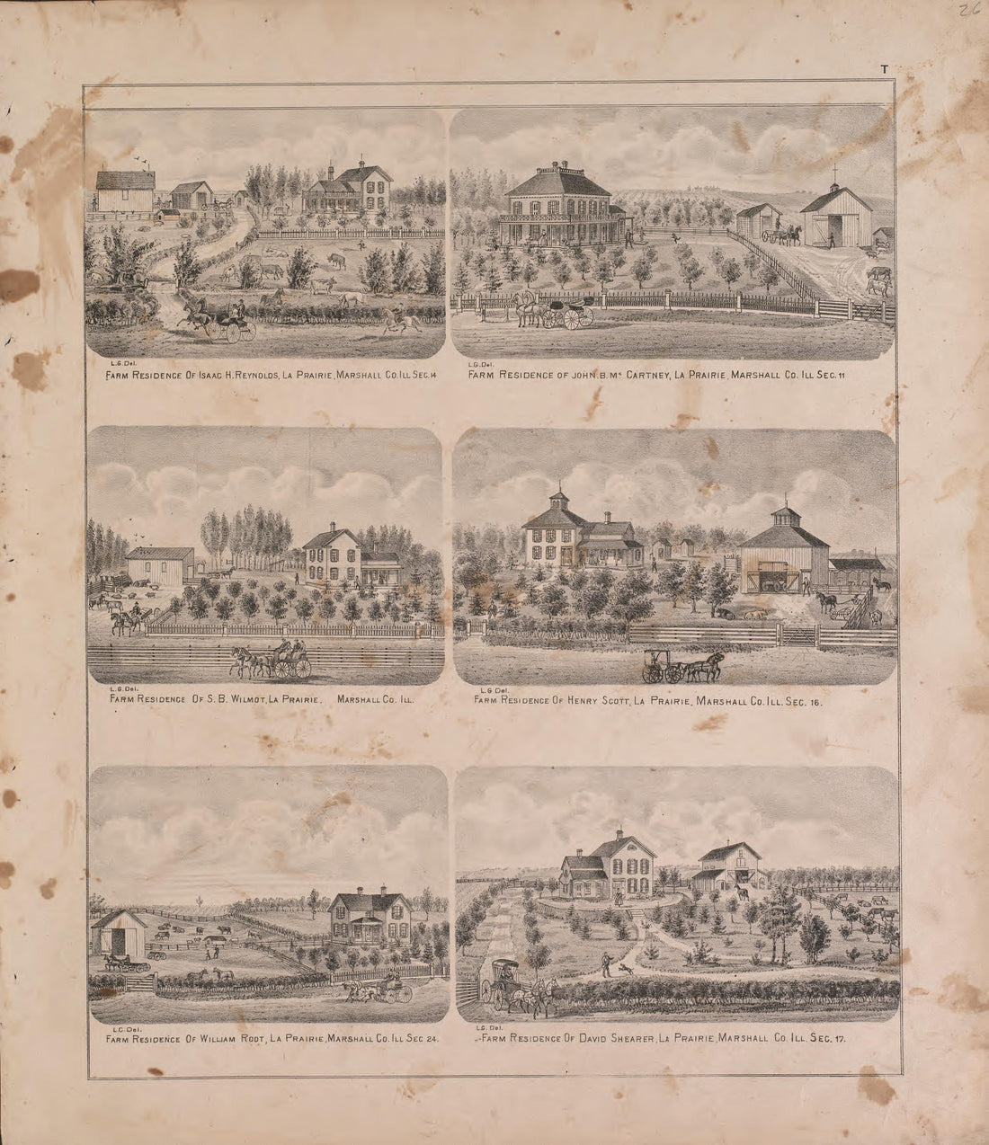 Views of Residences and Farms--continued from Atlas of Marshall County and the State of Illinois : to Which Is Added an Atlas of the United States, Maps of the Hemispheres &amp;c. &amp;c. &amp;c 1870 by Relic Map Company