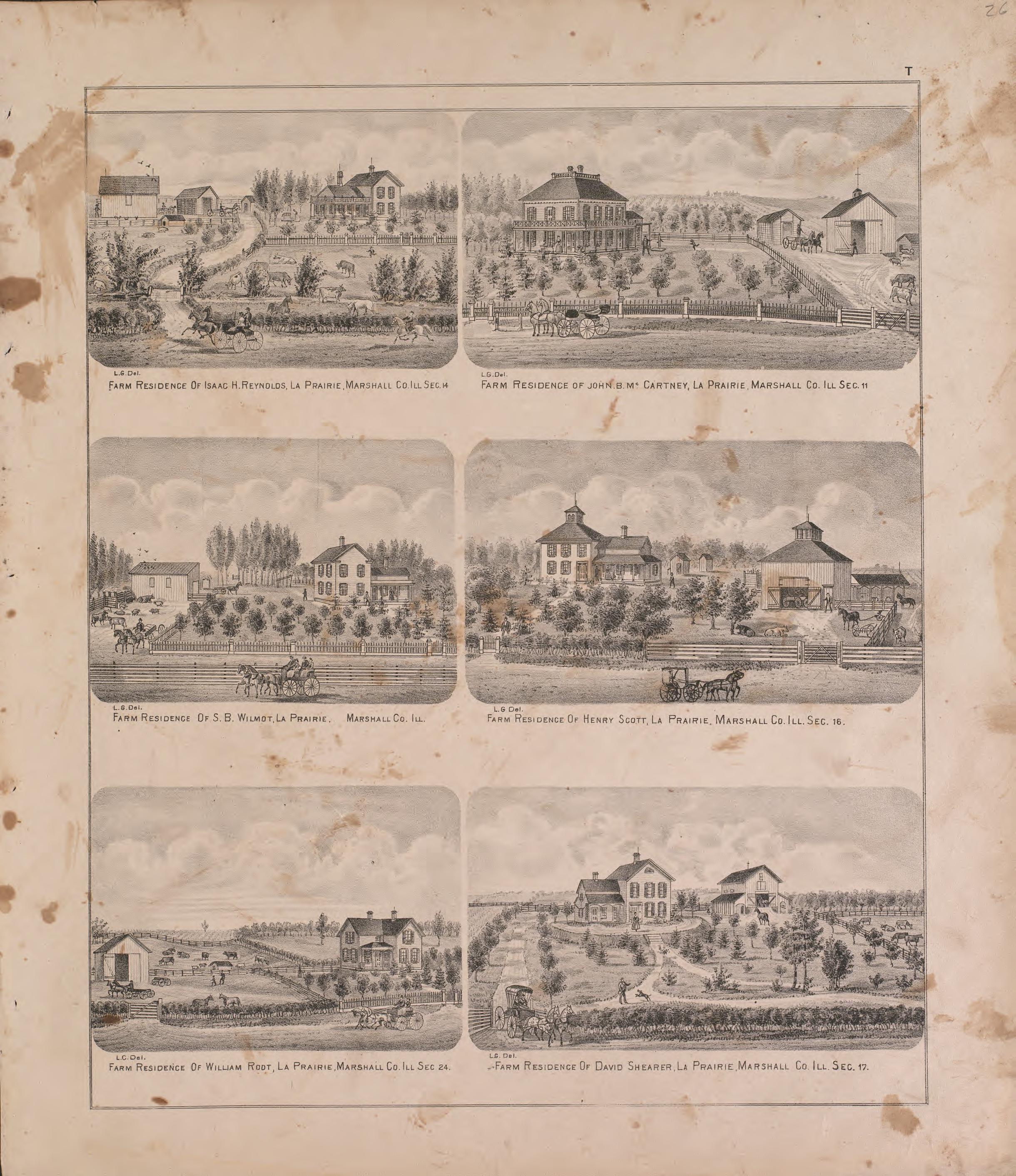 Views of Residences and Farms--continued from Atlas of Marshall County and the State of Illinois : to Which Is Added an Atlas of the United States, Maps of the Hemispheres &amp;c. &amp;c. &amp;c 1870 by Relic Map Company