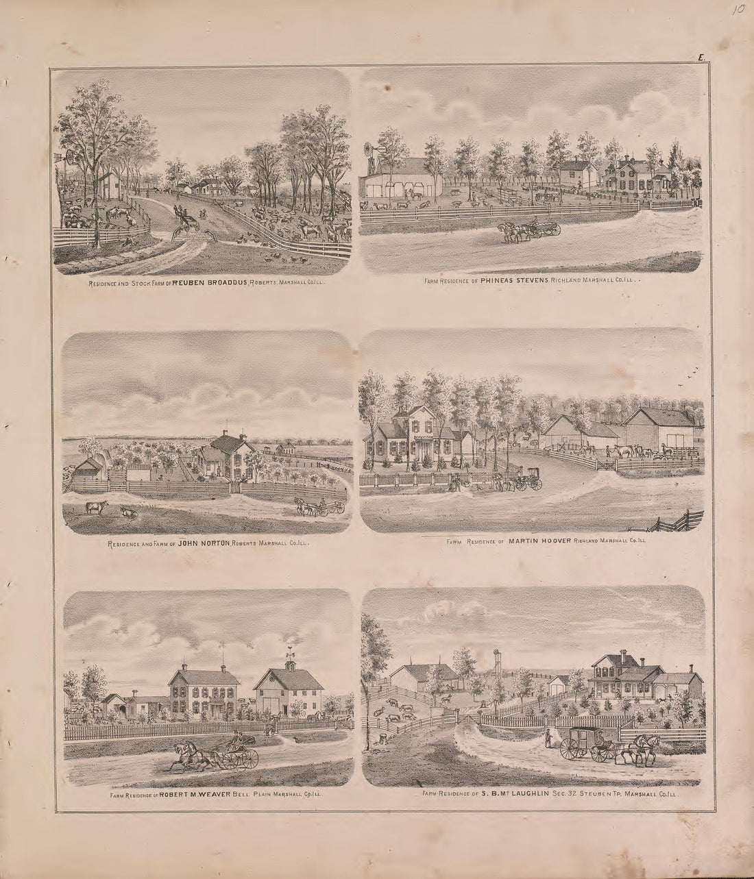 Views of Residences and Farms--continued from Atlas of Marshall County and the State of Illinois : to Which Is Added an Atlas of the United States, Maps of the Hemispheres &amp;c. &amp;c. &amp;c 1870 by Relic Map Company