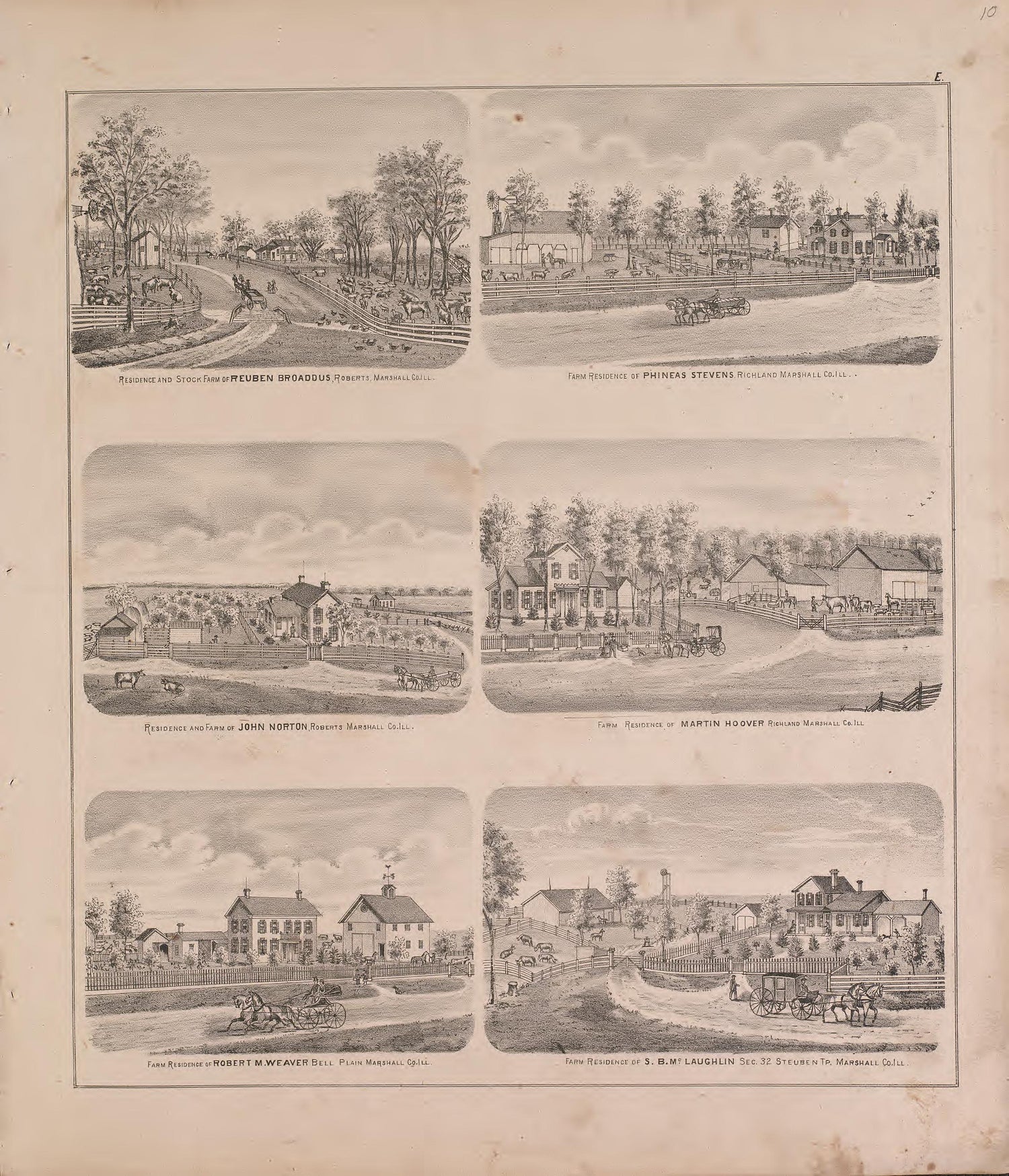 Views of Residences and Farms--continued from Atlas of Marshall County and the State of Illinois : to Which Is Added an Atlas of the United States, Maps of the Hemispheres &amp;c. &amp;c. &amp;c 1870 by Relic Map Company