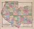 Atlas of Illinois--continued from Atlas of Marshall County and the State of Illinois : to Which Is Added an Atlas of the United States, Maps of the Hemispheres &c. &c. &c 1870 by Relic Map Company