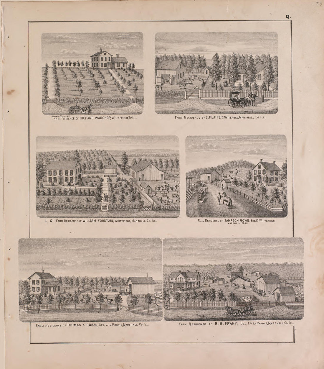 Views of Residences and Farms--continued from Atlas of Marshall County and the State of Illinois : to Which Is Added an Atlas of the United States, Maps of the Hemispheres &amp;c. &amp;c. &amp;c 1870 by Relic Map Company