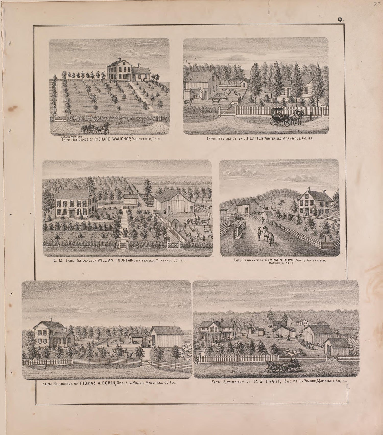 Views of Residences and Farms--continued from Atlas of Marshall County and the State of Illinois : to Which Is Added an Atlas of the United States, Maps of the Hemispheres &amp;c. &amp;c. &amp;c 1870 by Relic Map Company
