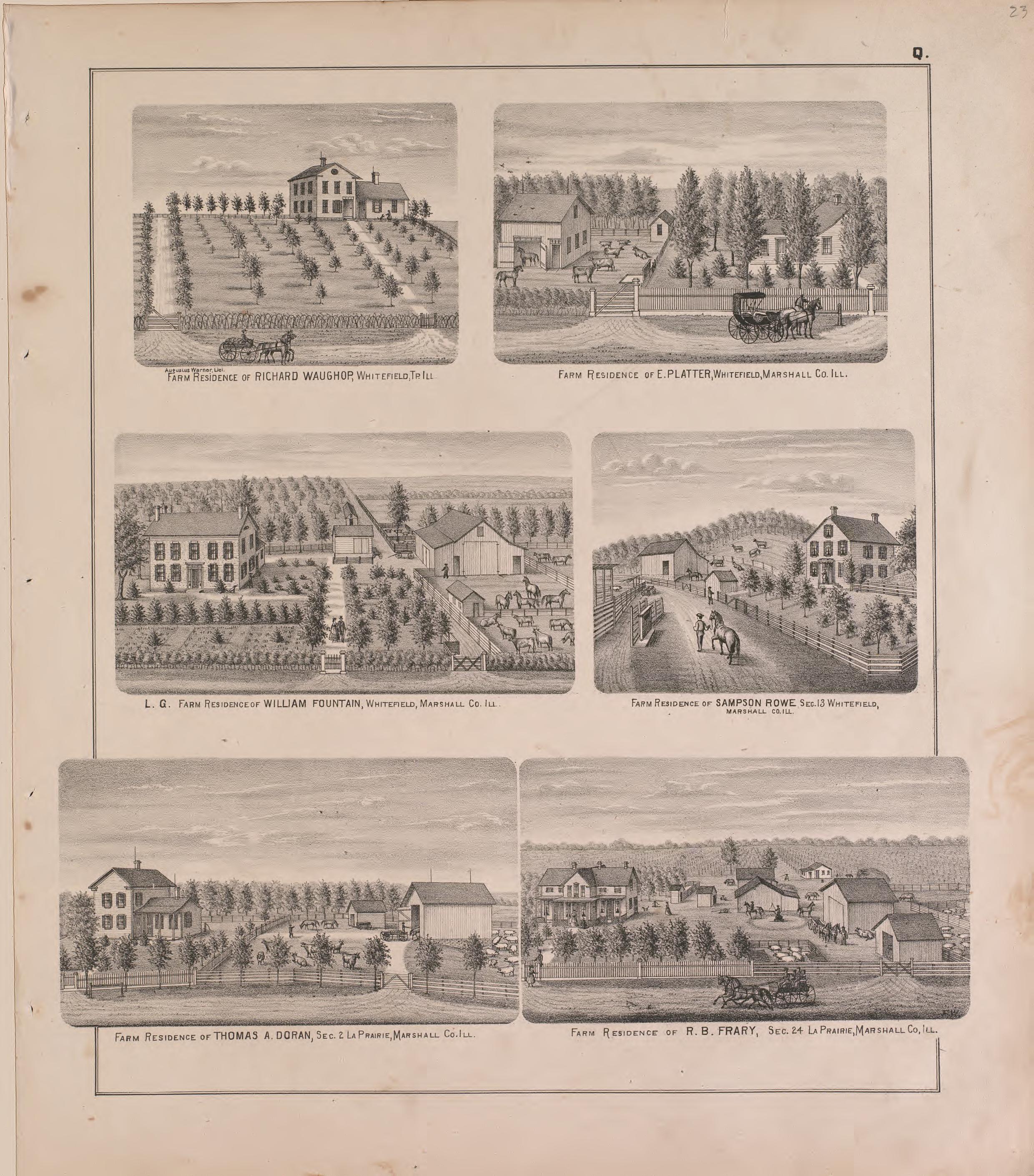 Views of Residences and Farms--continued from Atlas of Marshall County and the State of Illinois : to Which Is Added an Atlas of the United States, Maps of the Hemispheres &amp;c. &amp;c. &amp;c 1870 by Relic Map Company