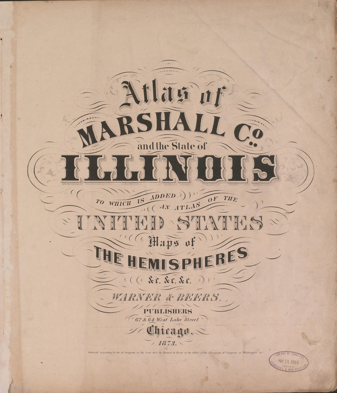 Title Sheet from Atlas of Marshall County and the State of Illinois : to Which Is Added an Atlas of the United States, Maps of the Hemispheres &amp;c. &amp;c. &amp;c 1870 by Relic Map Company