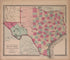 Map of Texas from Atlas of Marshall County and the State of Illinois : to Which Is Added an Atlas of the United States, Maps of the Hemispheres &c. &c. &c 1870 by Relic Map Company