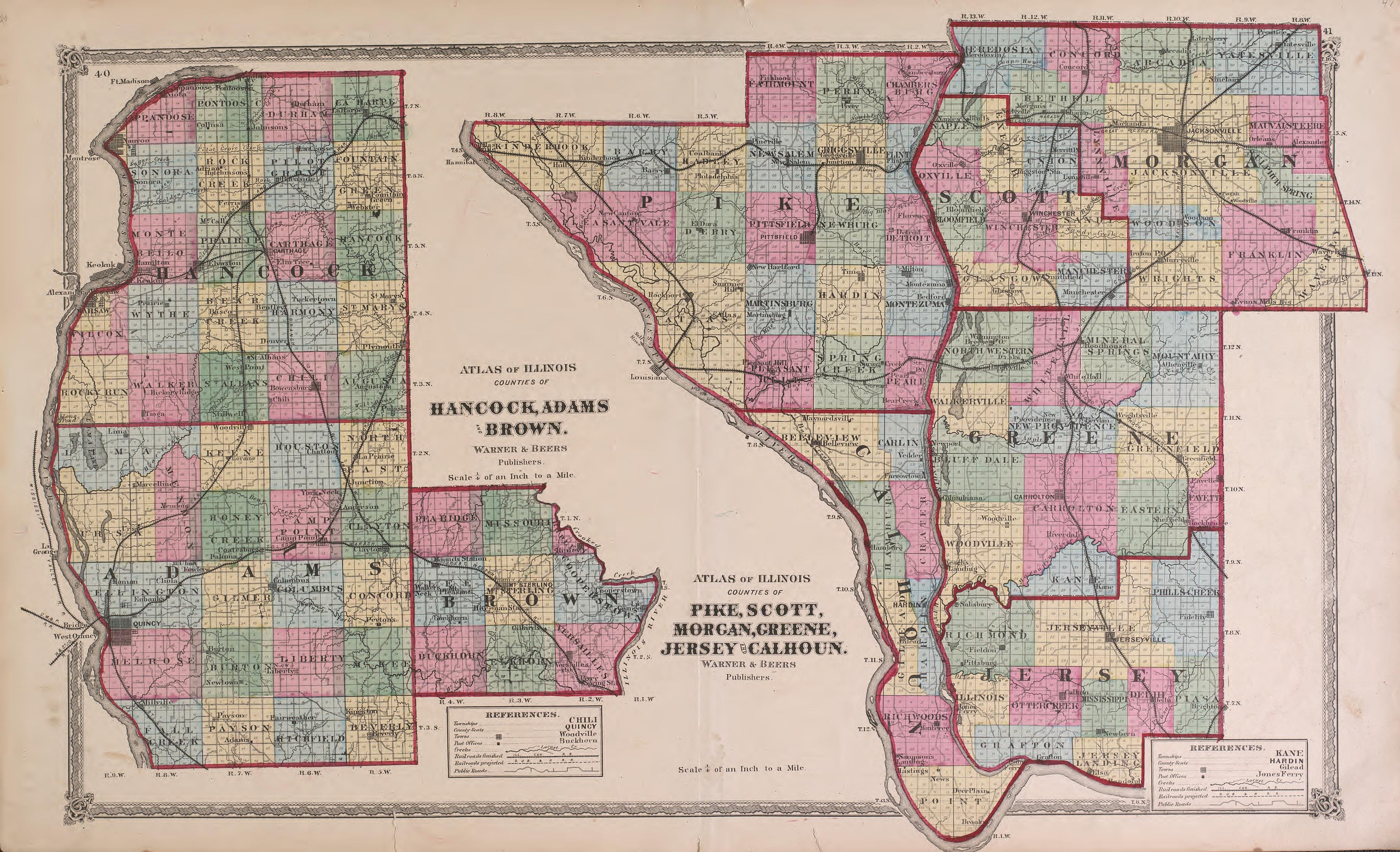 Atlas of Illinois--continued from Atlas of Marshall County and the State of Illinois : to Which Is Added an Atlas of the United States, Maps of the Hemispheres &amp;c. &amp;c. &amp;c 1870 by Relic Map Company