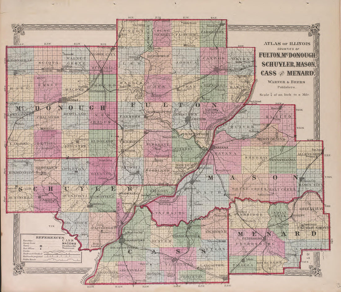 Atlas of Illinois--continued from Atlas of Marshall County and the State of Illinois : to Which Is Added an Atlas of the United States, Maps of the Hemispheres &amp;c. &amp;c. &amp;c 1870 by Relic Map Company