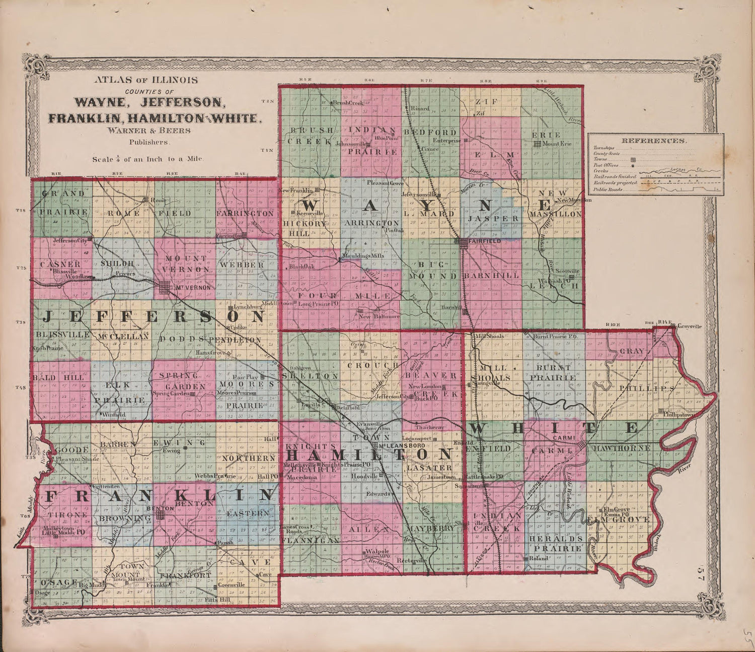 Atlas of Illinois--continued from Atlas of Marshall County and the State of Illinois : to Which Is Added an Atlas of the United States, Maps of the Hemispheres &amp;c. &amp;c. &amp;c 1870 by Relic Map Company