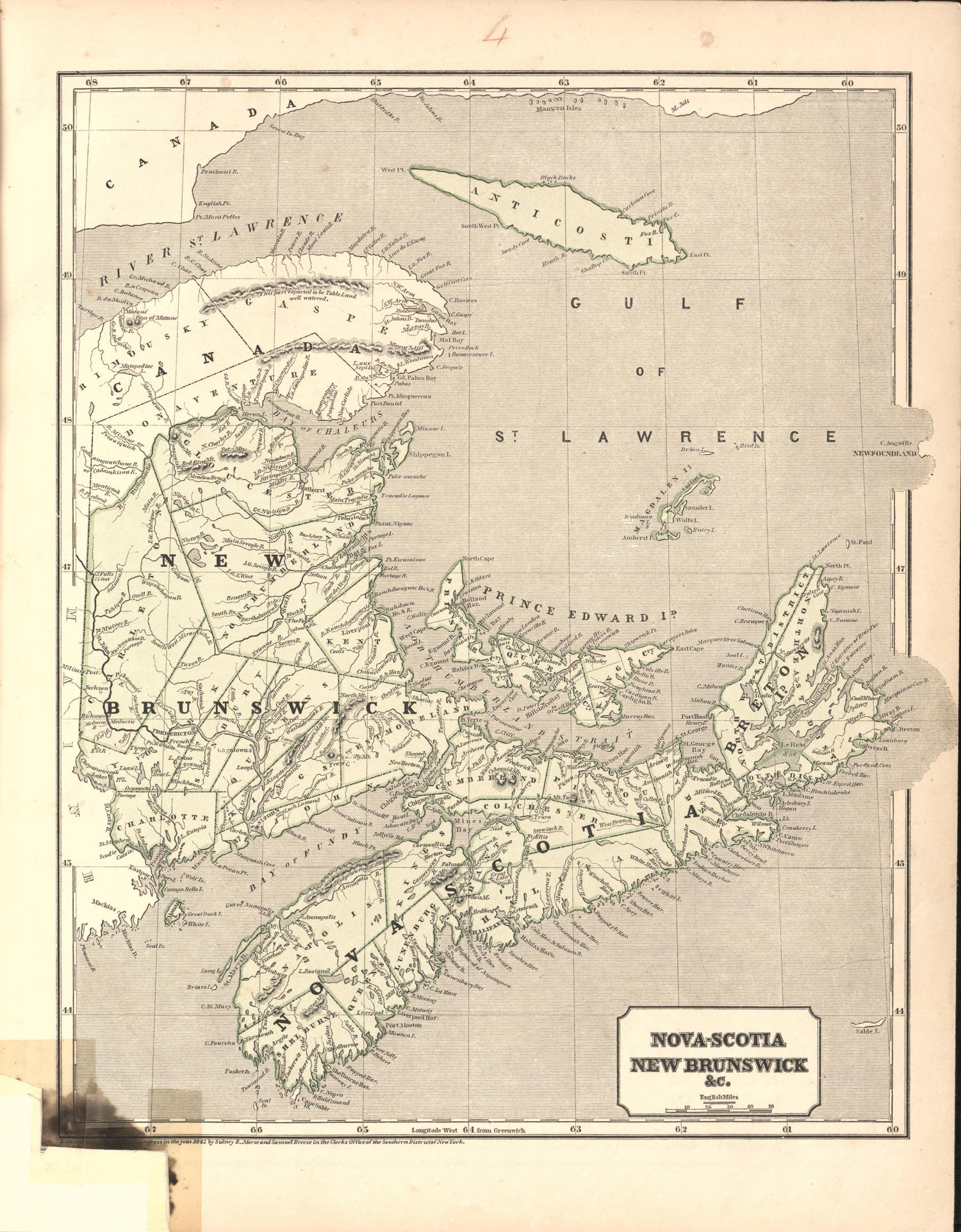 Nova Scotia New Brunswick &amp;c. from Morse&