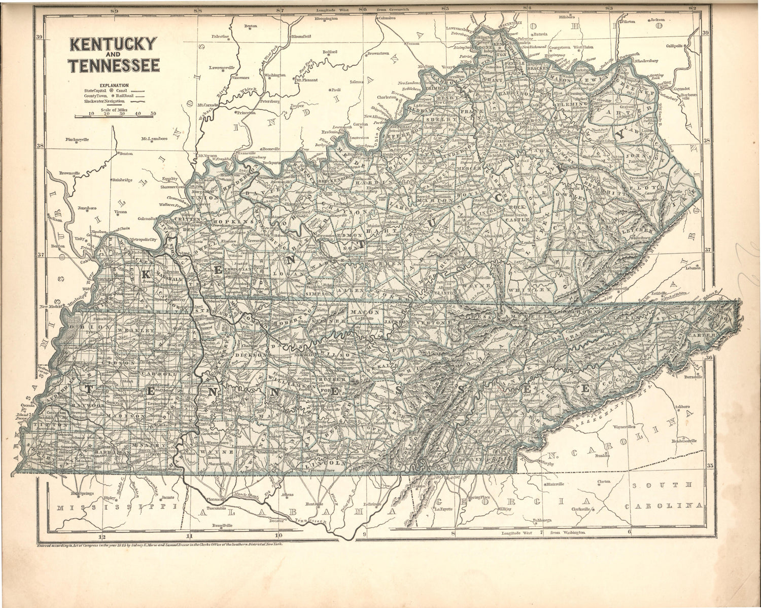 Kentucky and Tennessee from Morse&