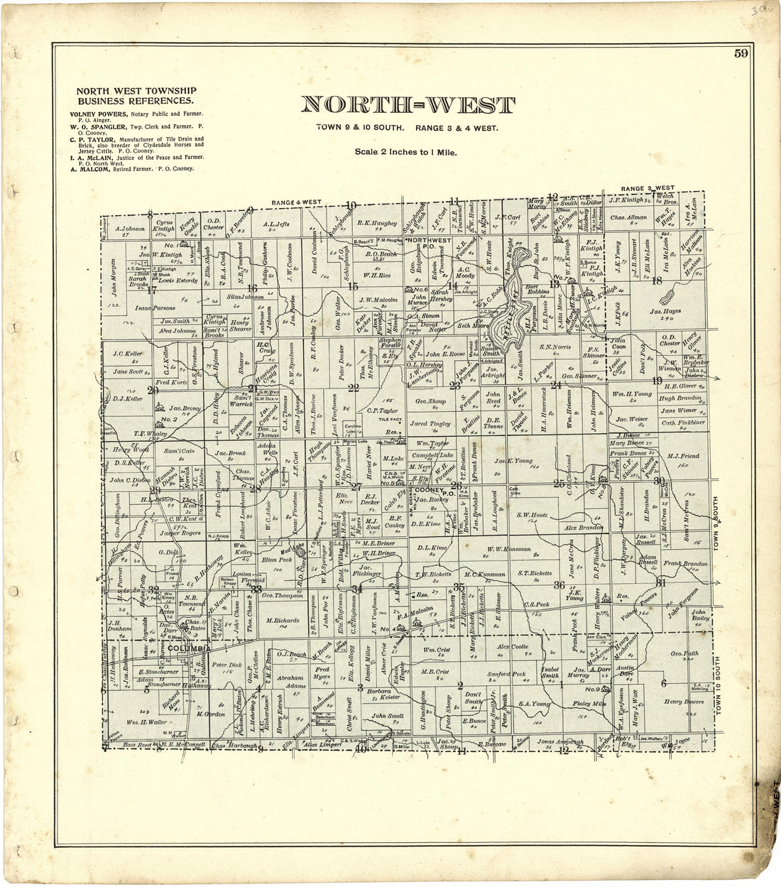 North West Township from Atlas of Williams County, Ohio : from County Records, Plats and Surveys 1894 by Relic Map Company