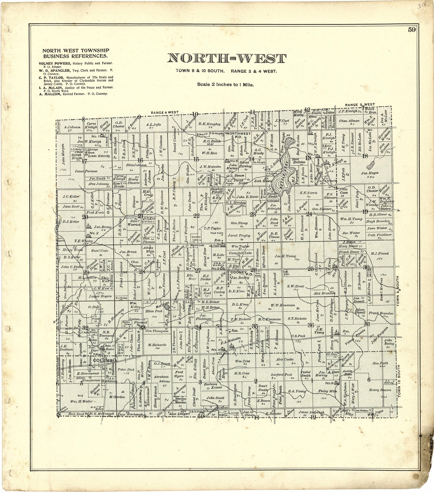 North West Township from Atlas of Williams County, Ohio : from County Records, Plats and Surveys 1894 by Relic Map Company