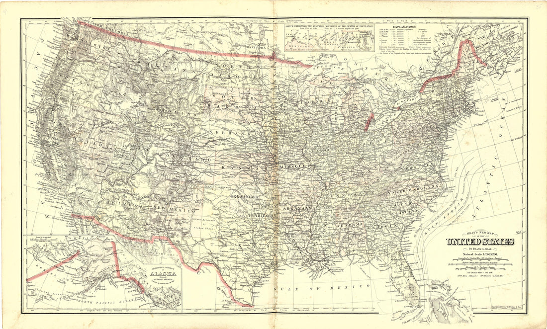 Map of United States from Atlas of Williams County, Ohio : from County Records, Plats and Surveys 1894 by Relic Map Company