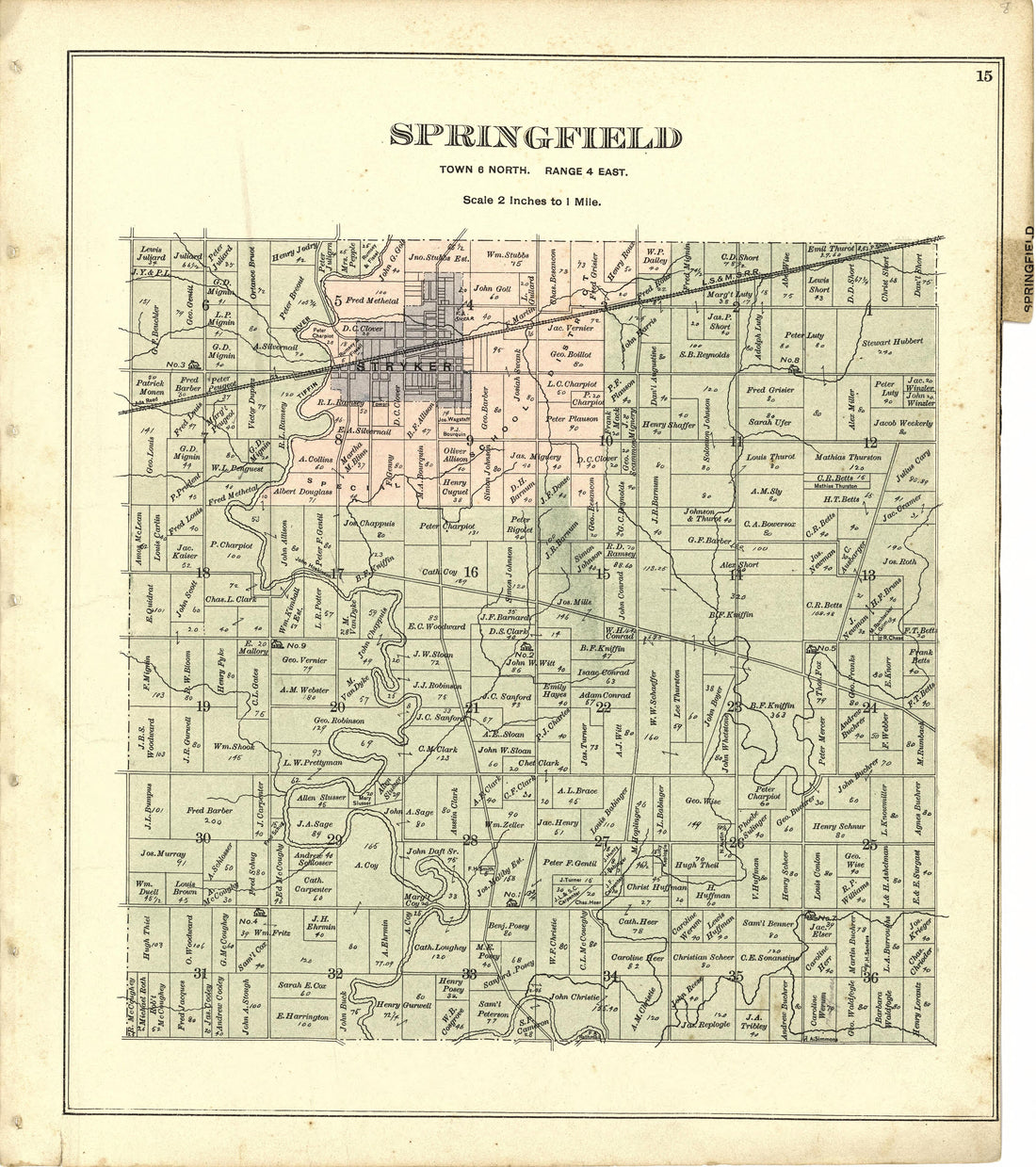 Springfield from Atlas of Williams County, Ohio : from County Records, Plats and Surveys 1894 by Relic Map Company
