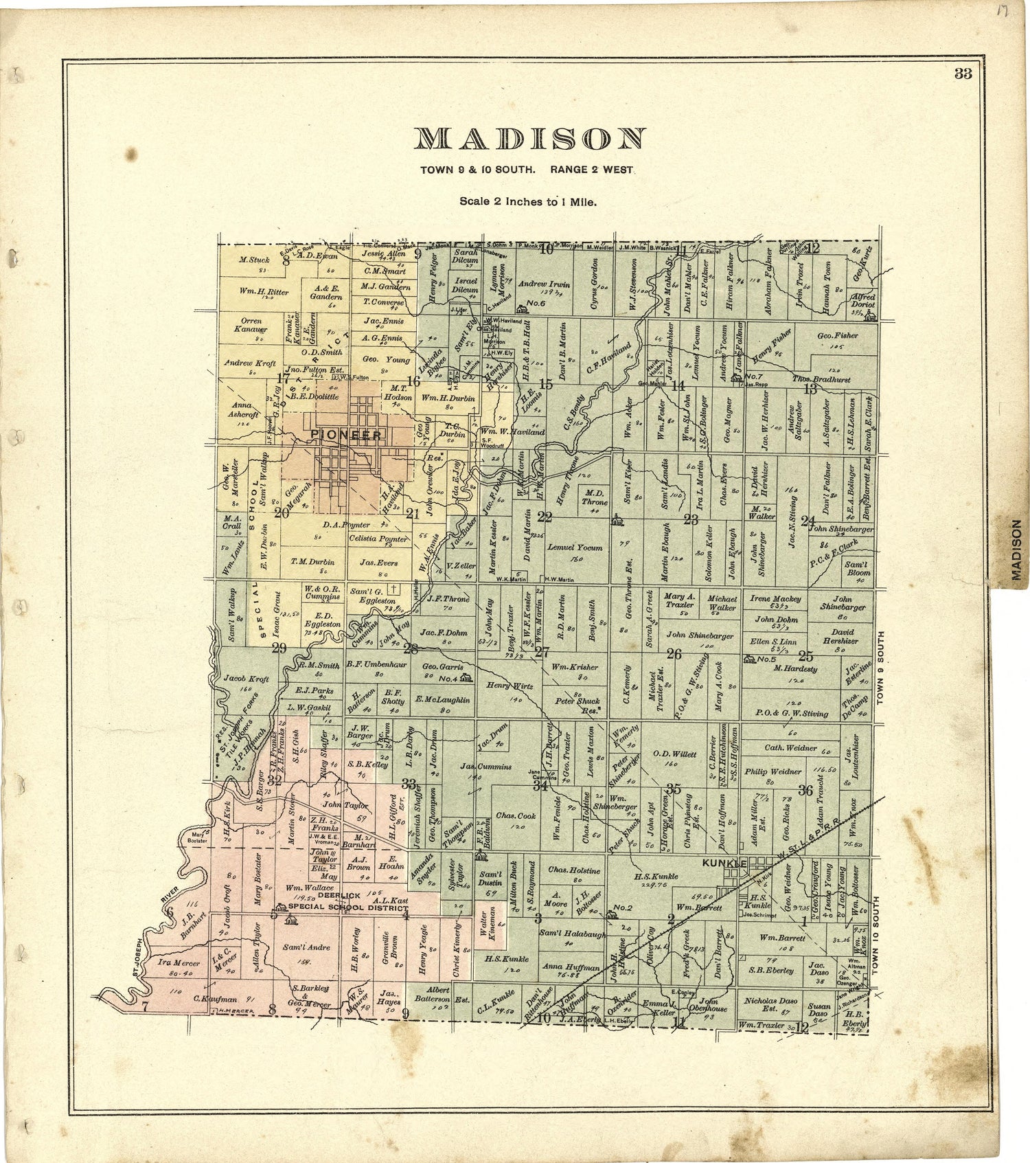 Madison from Atlas of Williams County, Ohio : from County Records, Plats and Surveys 1894 by Relic Map Company