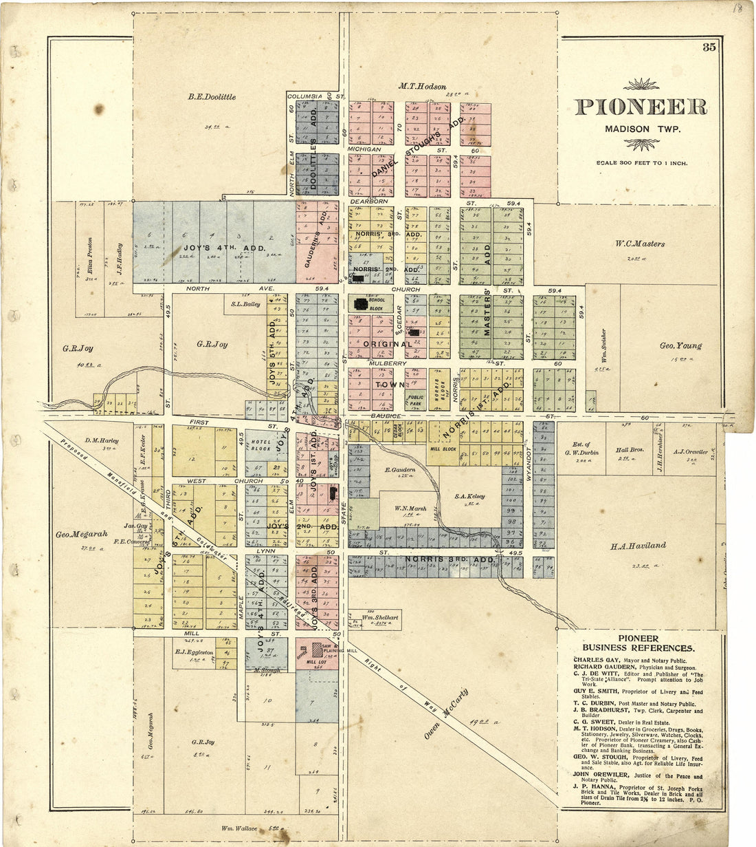 Pioneer from Atlas of Williams County, Ohio : from County Records, Plats and Surveys 1894 by Relic Map Company
