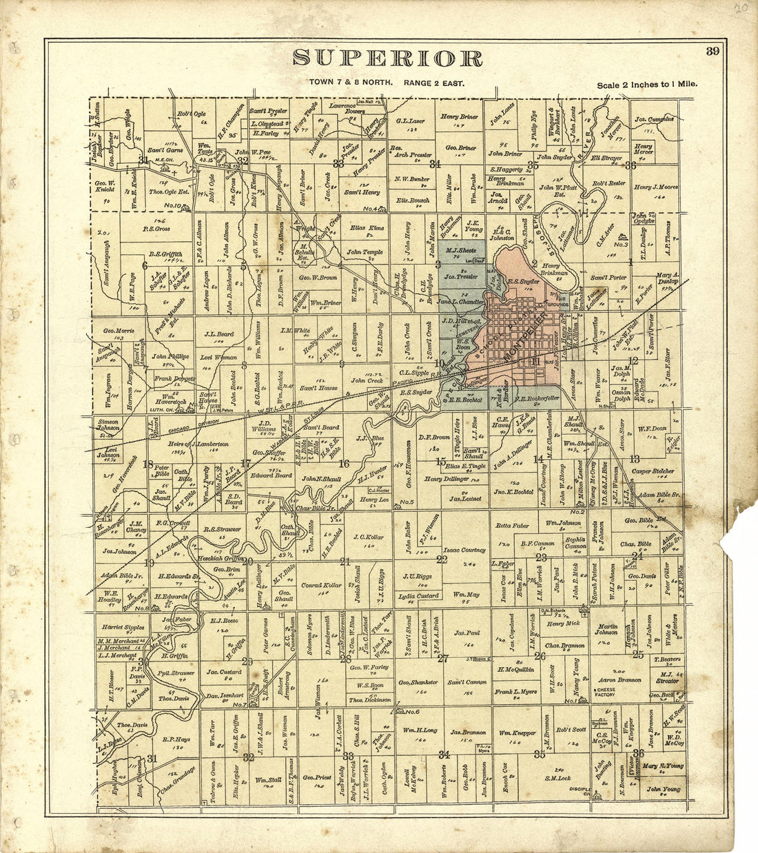Superior from Atlas of Williams County, Ohio : from County Records, Plats and Surveys 1894 by Relic Map Company