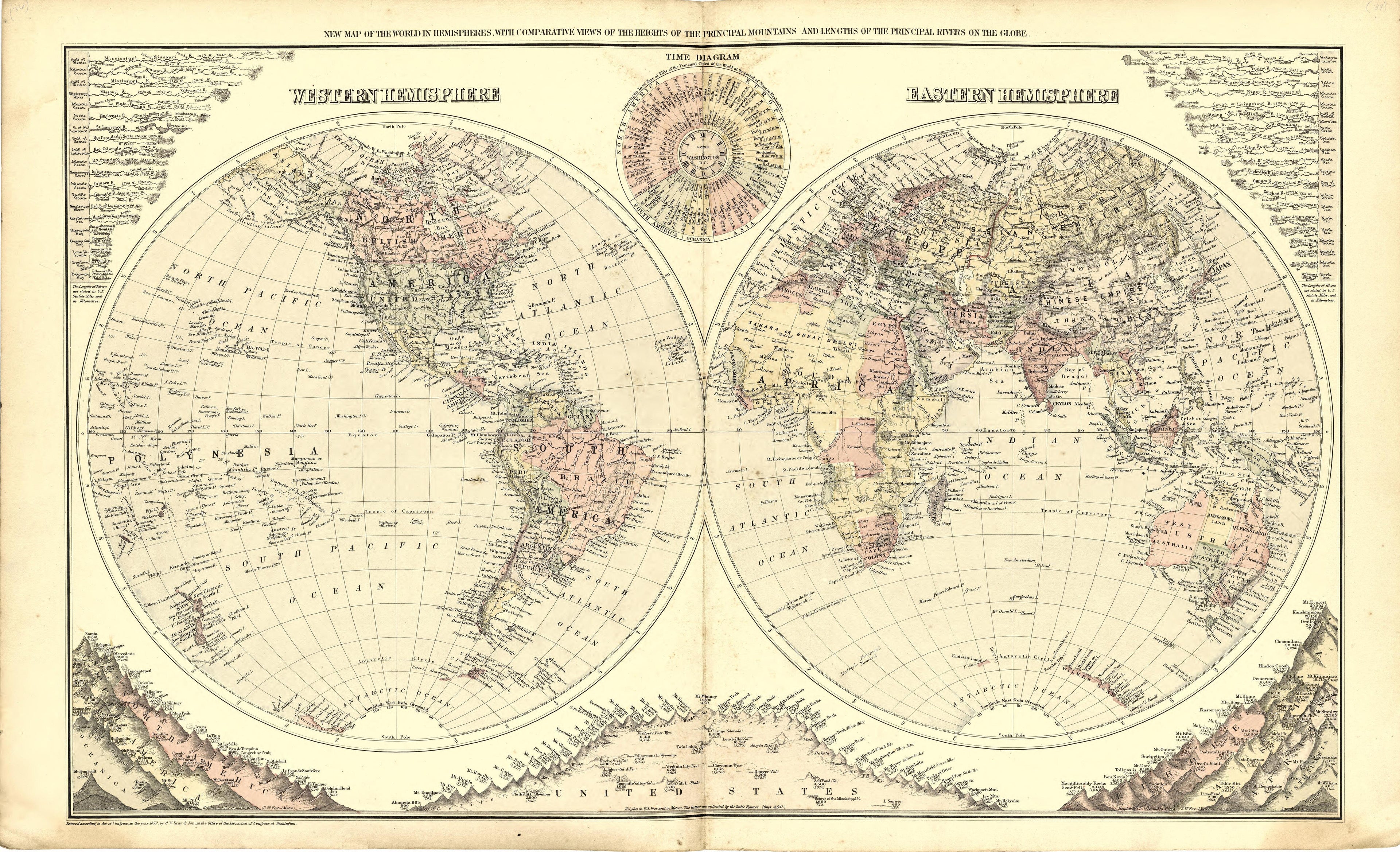 Map of World from Atlas of Williams County, Ohio : from County Records, Plats and Surveys 1894 by Relic Map Company