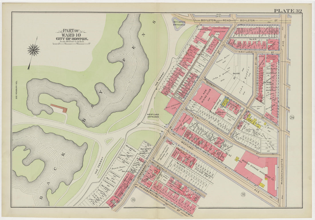 This old map of Boston, Massachusetts,  was created by Bromley, George Washington|Bromley, Walter Scott in 1908