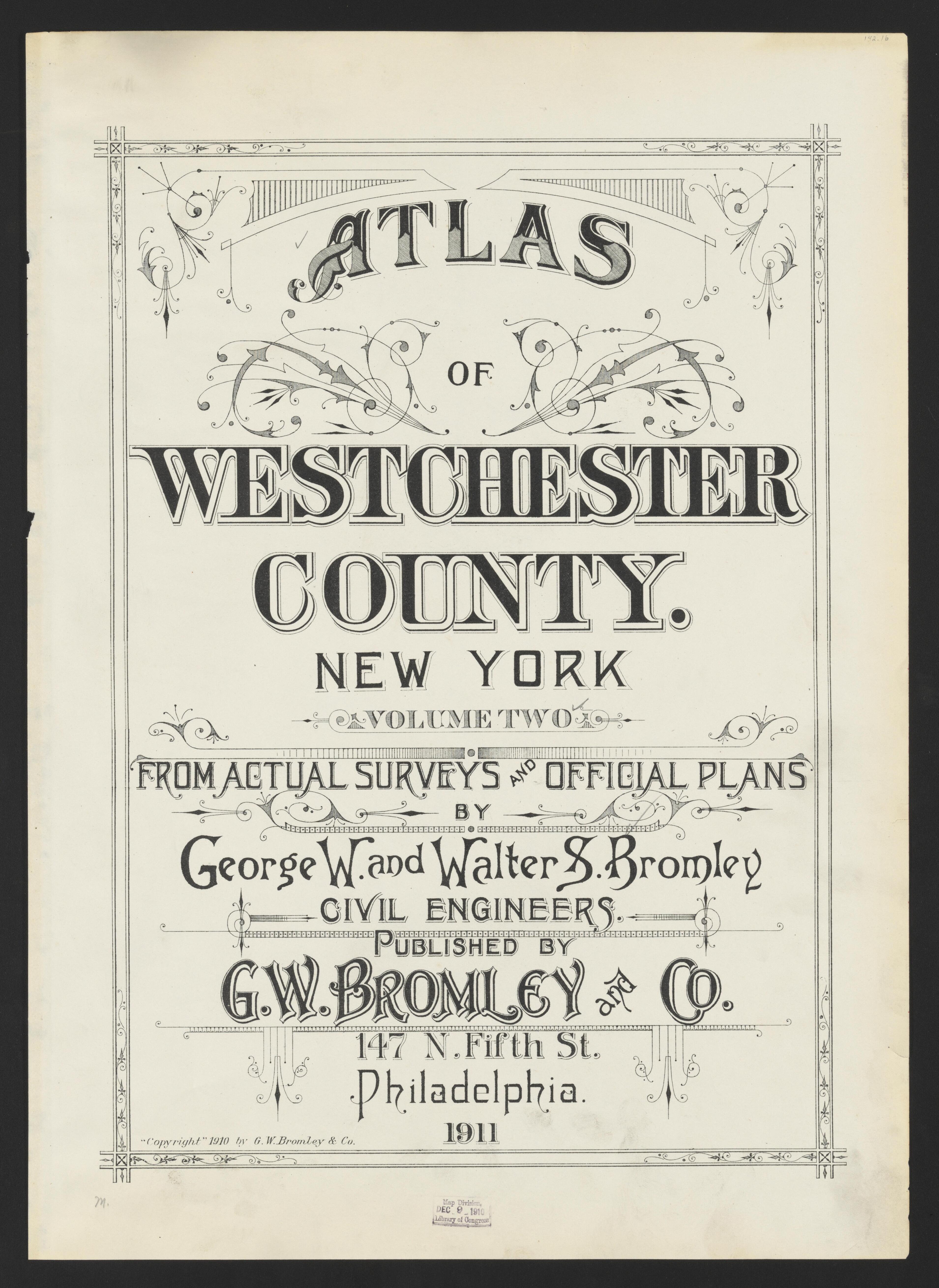 Image 2 of Atlas of Westchester County, New York from Atlas of Westchester County, New York : from Actual Surveys and Official Plans 1911 by Relic Map Company