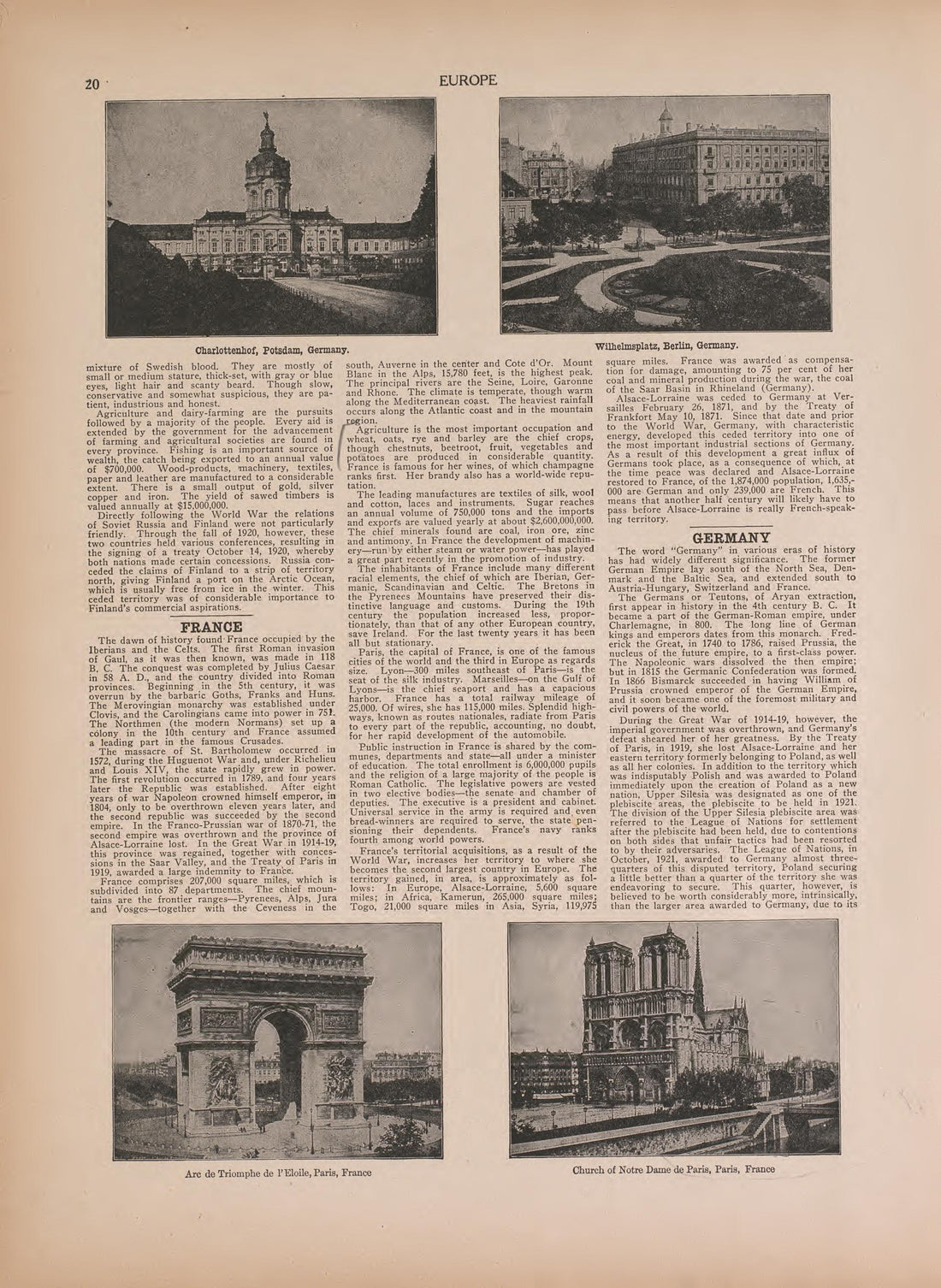 Views of France and Germany and Text from Atlas of Doniphan County, Kansas : Containing Maps of Townships of the County, Maps of State, United States and World : Farmers Directory, Analysis of the System of U.S. Land Surveys 1927 by Relic Map Company