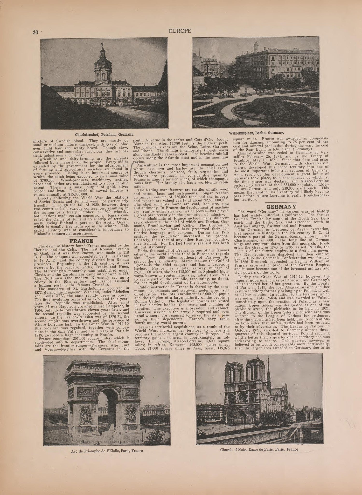 Views of France and Germany and Text from Atlas of Doniphan County, Kansas : Containing Maps of Townships of the County, Maps of State, United States and World : Farmers Directory, Analysis of the System of U.S. Land Surveys 1927 by Relic Map Company