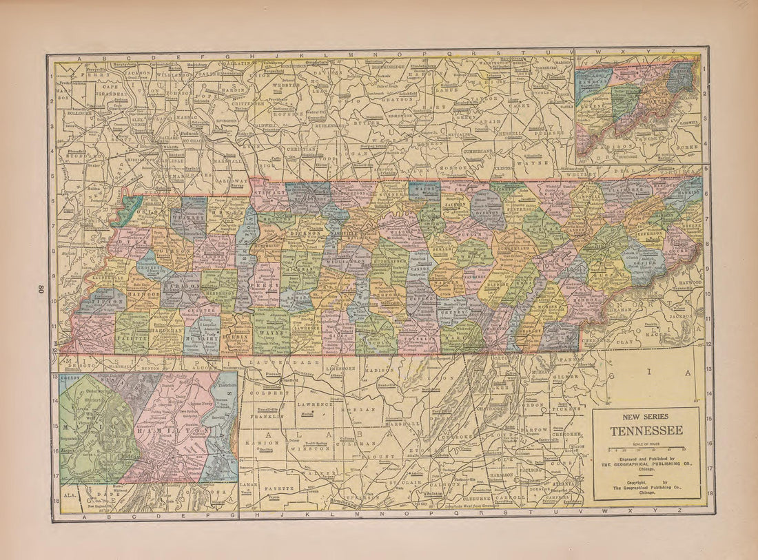 Tennessee from Atlas of Doniphan County, Kansas : Containing Maps of Townships of the County, Maps of State, United States and World : Farmers Directory, Analysis of the System of U.S. Land Surveys 1927 by Relic Map Company