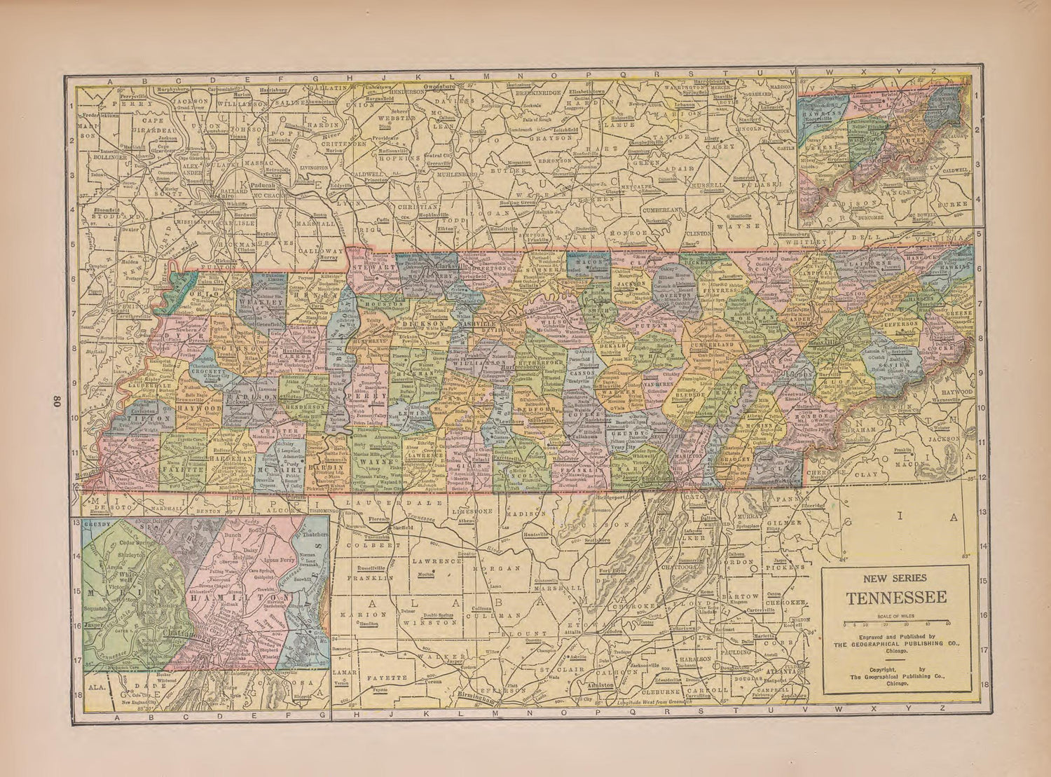 Tennessee from Atlas of Doniphan County, Kansas : Containing Maps of Townships of the County, Maps of State, United States and World : Farmers Directory, Analysis of the System of U.S. Land Surveys 1927 by Relic Map Company