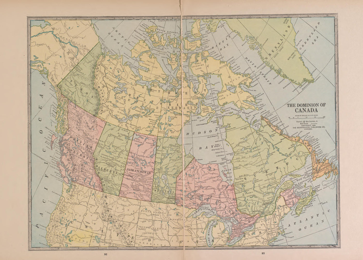 Canada from Atlas of Doniphan County, Kansas : Containing Maps of Townships of the County, Maps of State, United States and World : Farmers Directory, Analysis of the System of U.S. Land Surveys 1927 by Relic Map Company