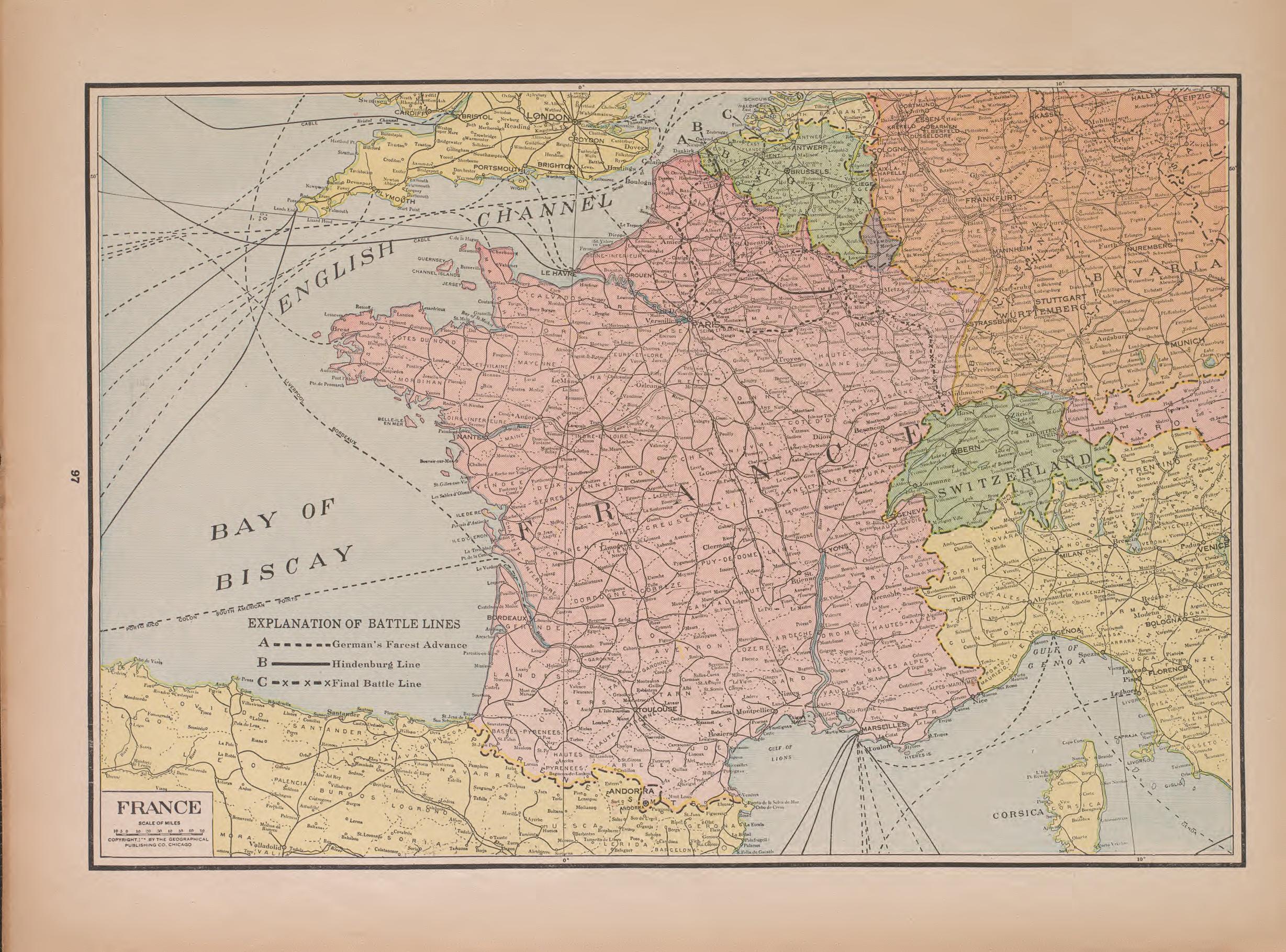 France from Atlas of Doniphan County, Kansas : Containing Maps of Townships of the County, Maps of State, United States and World : Farmers Directory, Analysis of the System of U.S. Land Surveys 1927 by Relic Map Company