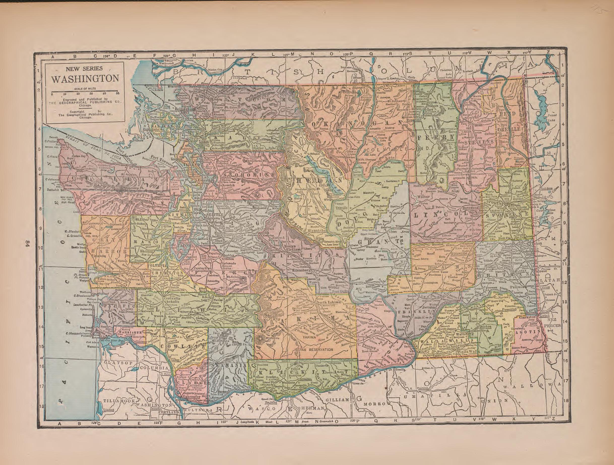 Washington from Atlas of Doniphan County, Kansas : Containing Maps of Townships of the County, Maps of State, United States and World : Farmers Directory, Analysis of the System of U.S. Land Surveys 1927 by Relic Map Company