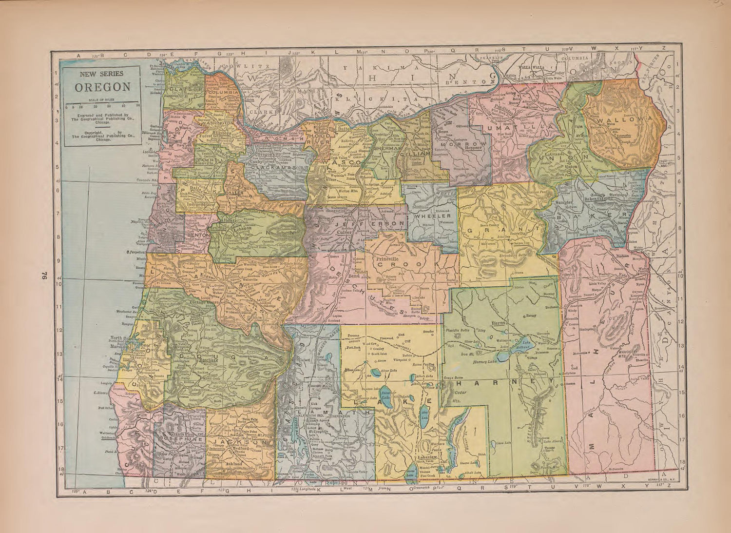 Oregon from Atlas of Doniphan County, Kansas : Containing Maps of Townships of the County, Maps of State, United States and World : Farmers Directory, Analysis of the System of U.S. Land Surveys 1927 by Relic Map Company