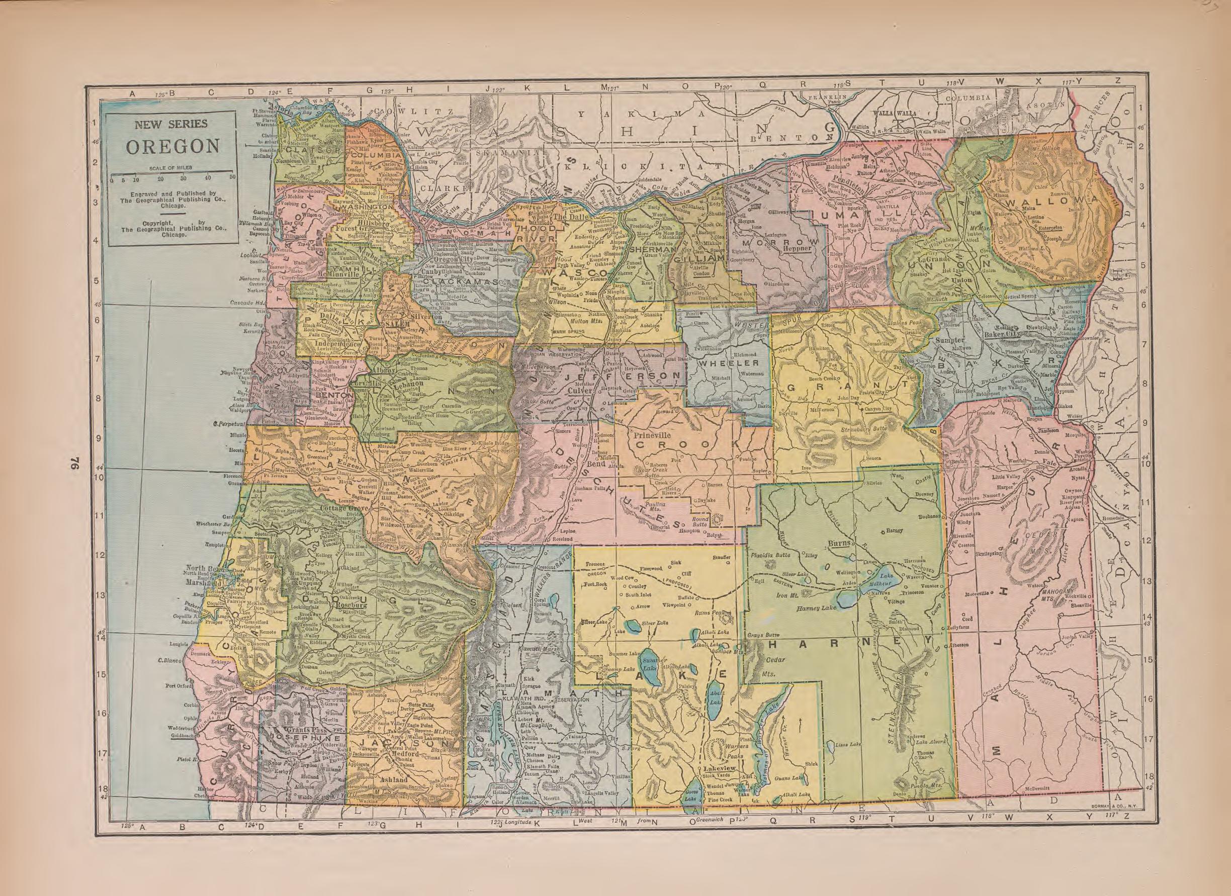 Oregon from Atlas of Doniphan County, Kansas : Containing Maps of Townships of the County, Maps of State, United States and World : Farmers Directory, Analysis of the System of U.S. Land Surveys 1927 by Relic Map Company