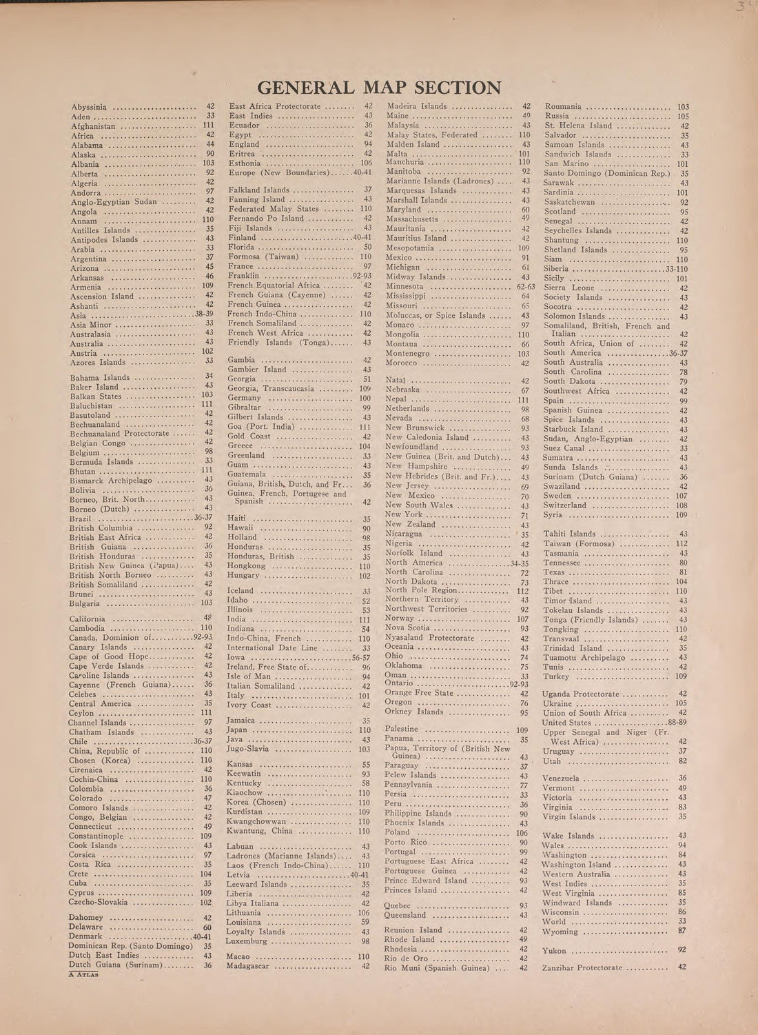 General Map Section from Atlas of Doniphan County, Kansas : Containing Maps of Townships of the County, Maps of State, United States and World : Farmers Directory, Analysis of the System of U.S. Land Surveys 1927 by Relic Map Company