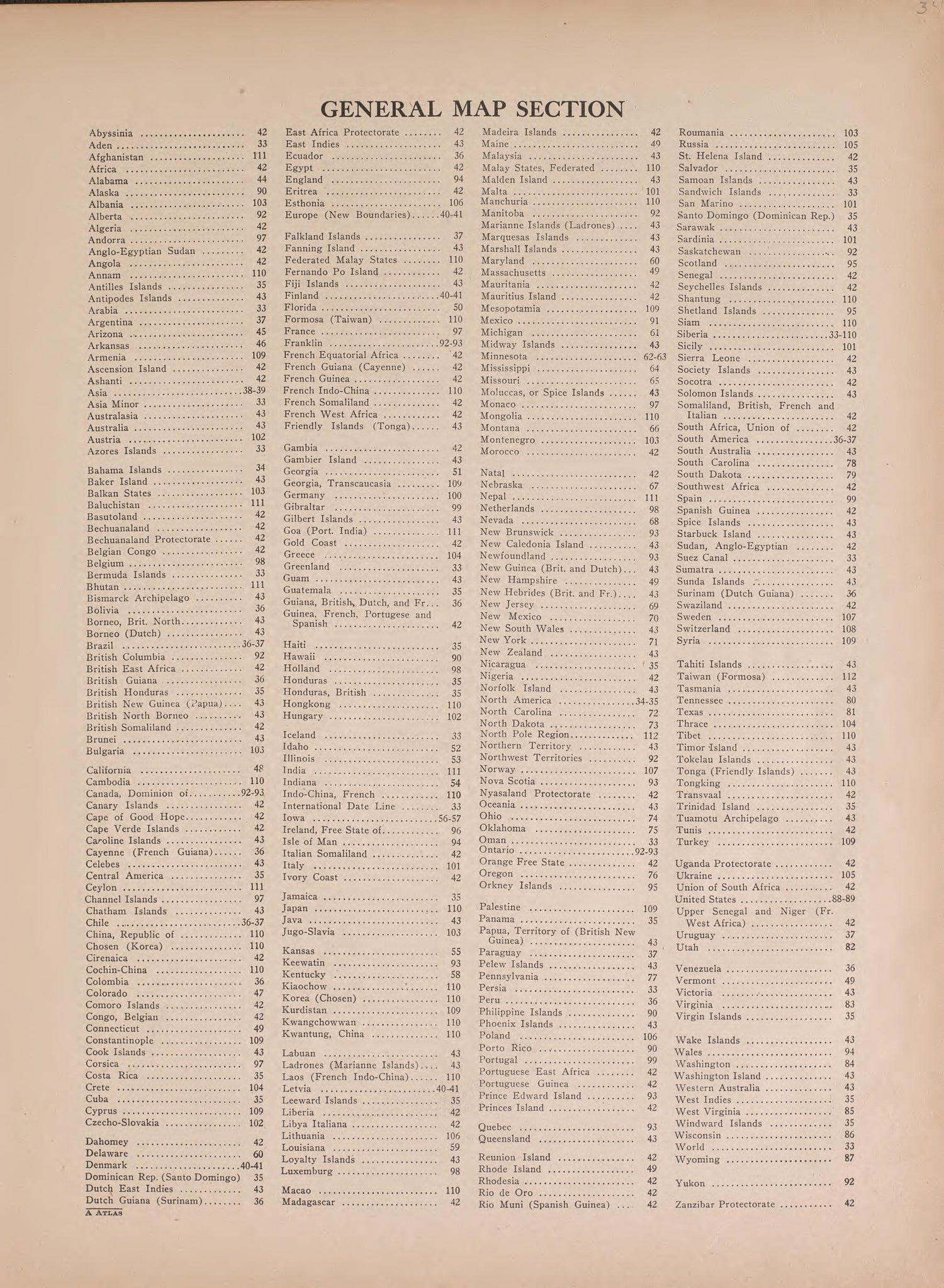 General Map Section from Atlas of Doniphan County, Kansas : Containing Maps of Townships of the County, Maps of State, United States and World : Farmers Directory, Analysis of the System of U.S. Land Surveys 1927 by Relic Map Company