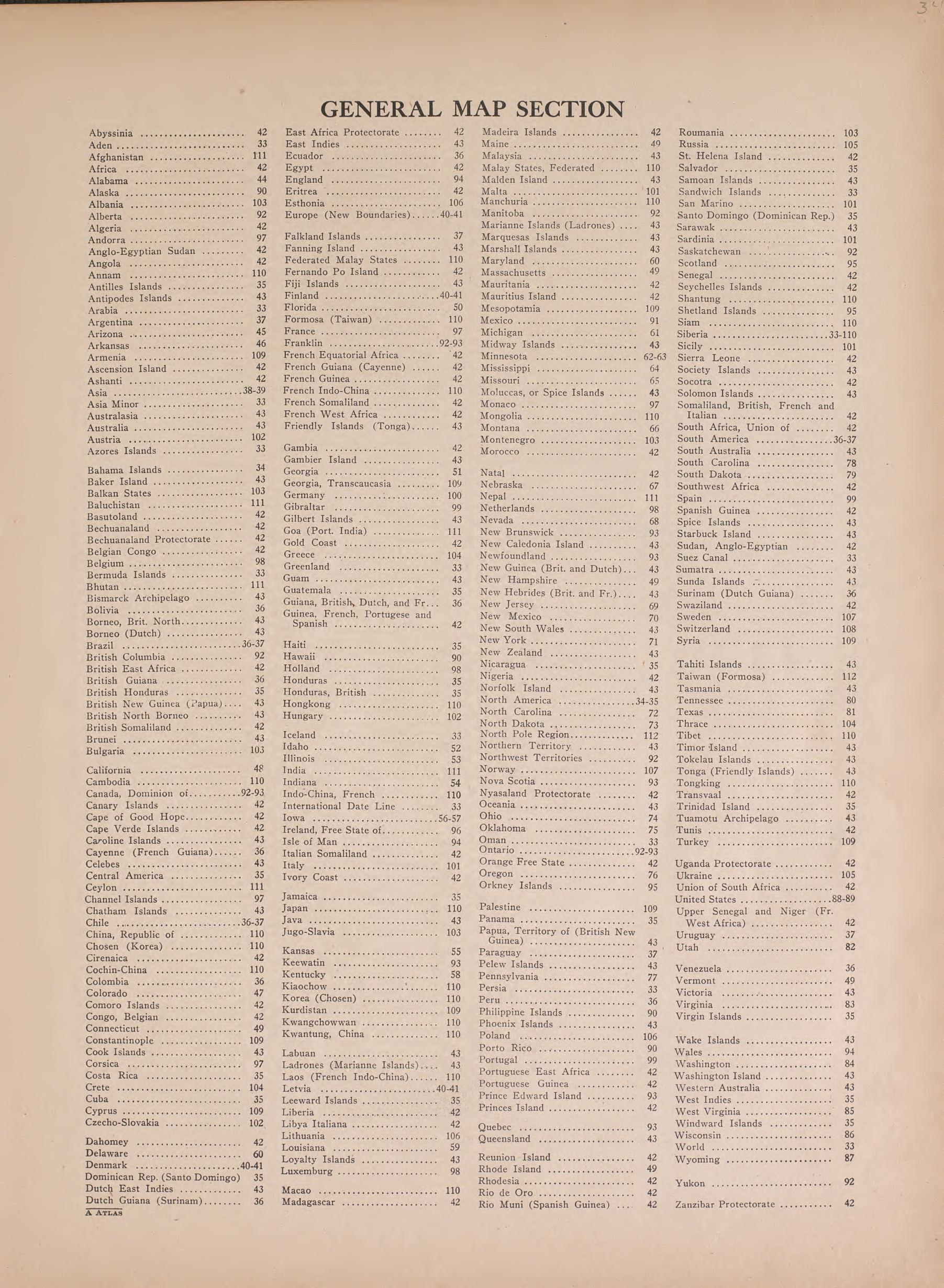 General Map Section from Atlas of Doniphan County, Kansas : Containing Maps of Townships of the County, Maps of State, United States and World : Farmers Directory, Analysis of the System of U.S. Land Surveys 1927 by Relic Map Company